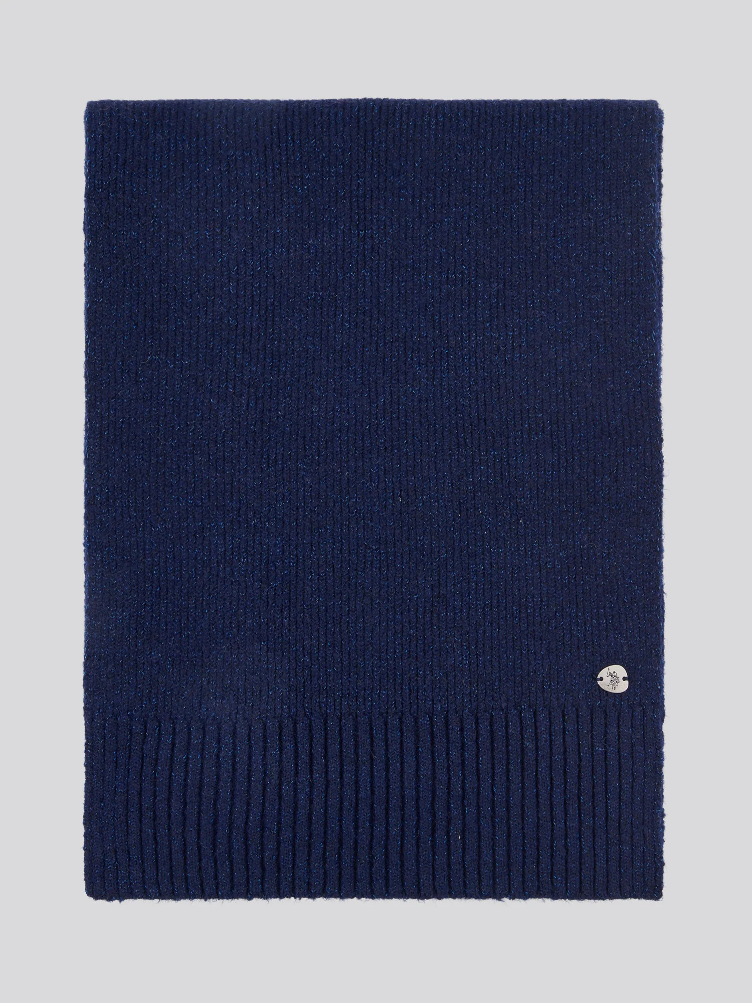 Womens Lurex Cable Beanie & Scarf Set in White / Harbour Mist DHM - Image 5