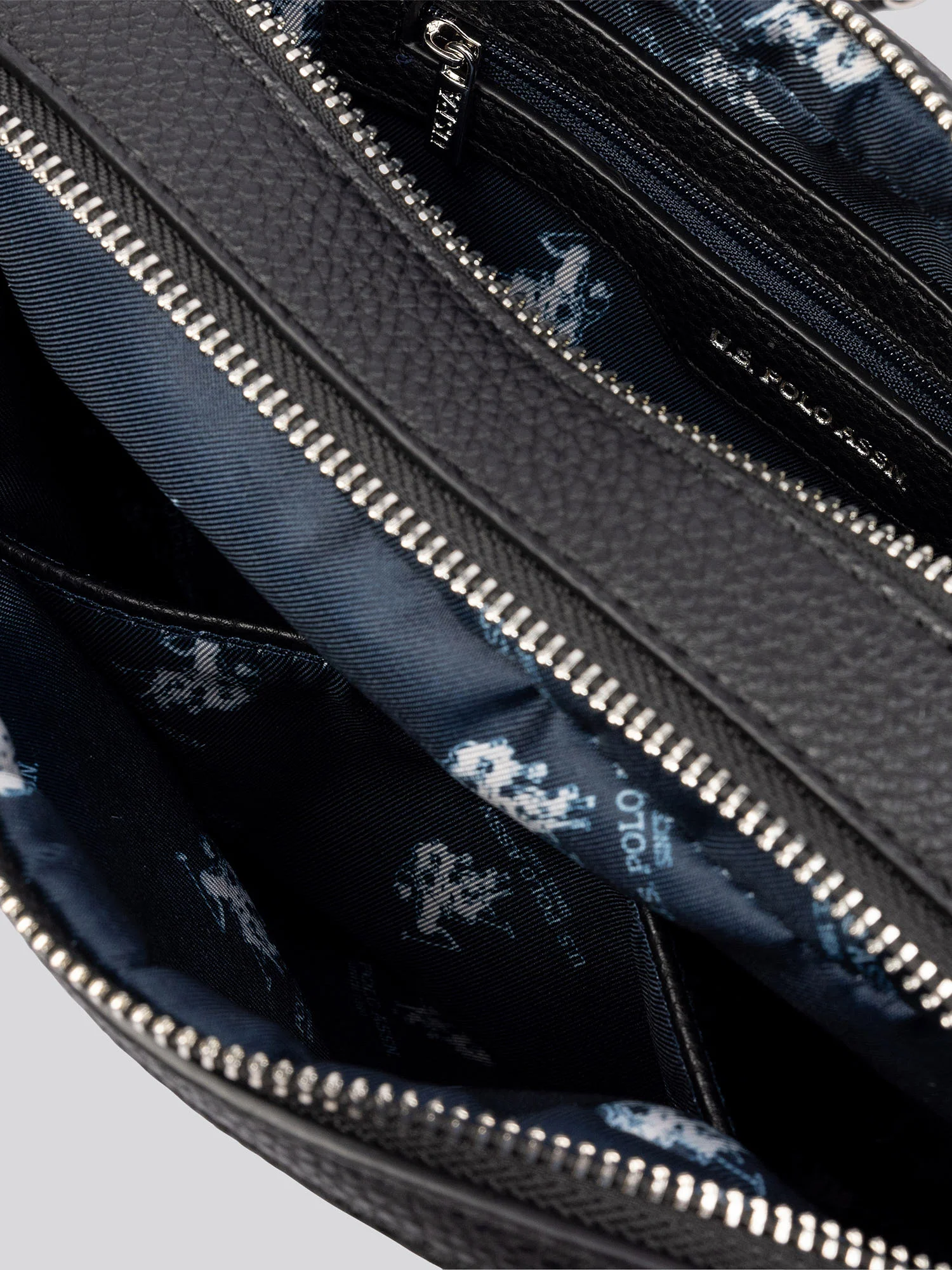 U.S. Polo Assn. Womens Mansion Double Zip Crossbody Bag Black - Image 2