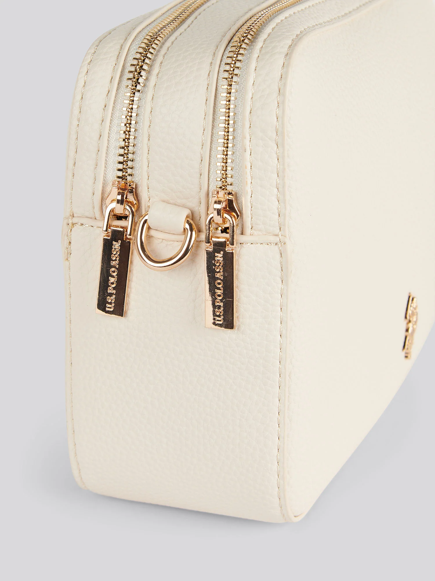 U.S. Polo Assn. Womens Mansion Double Zip Crossbody Bag Off White - Image 7