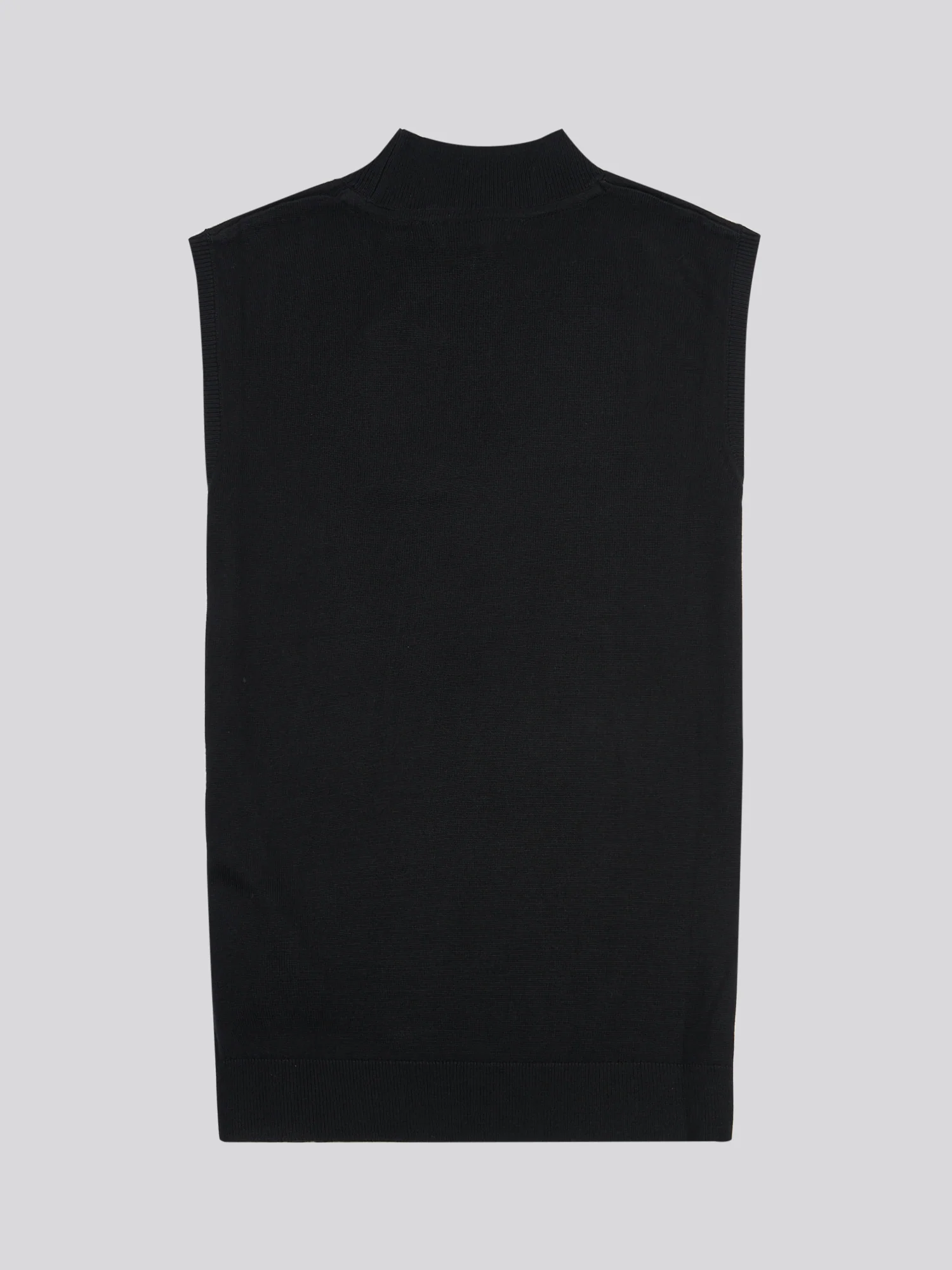 Womens Mock Neck Sleeveless Knit Black - Image 6