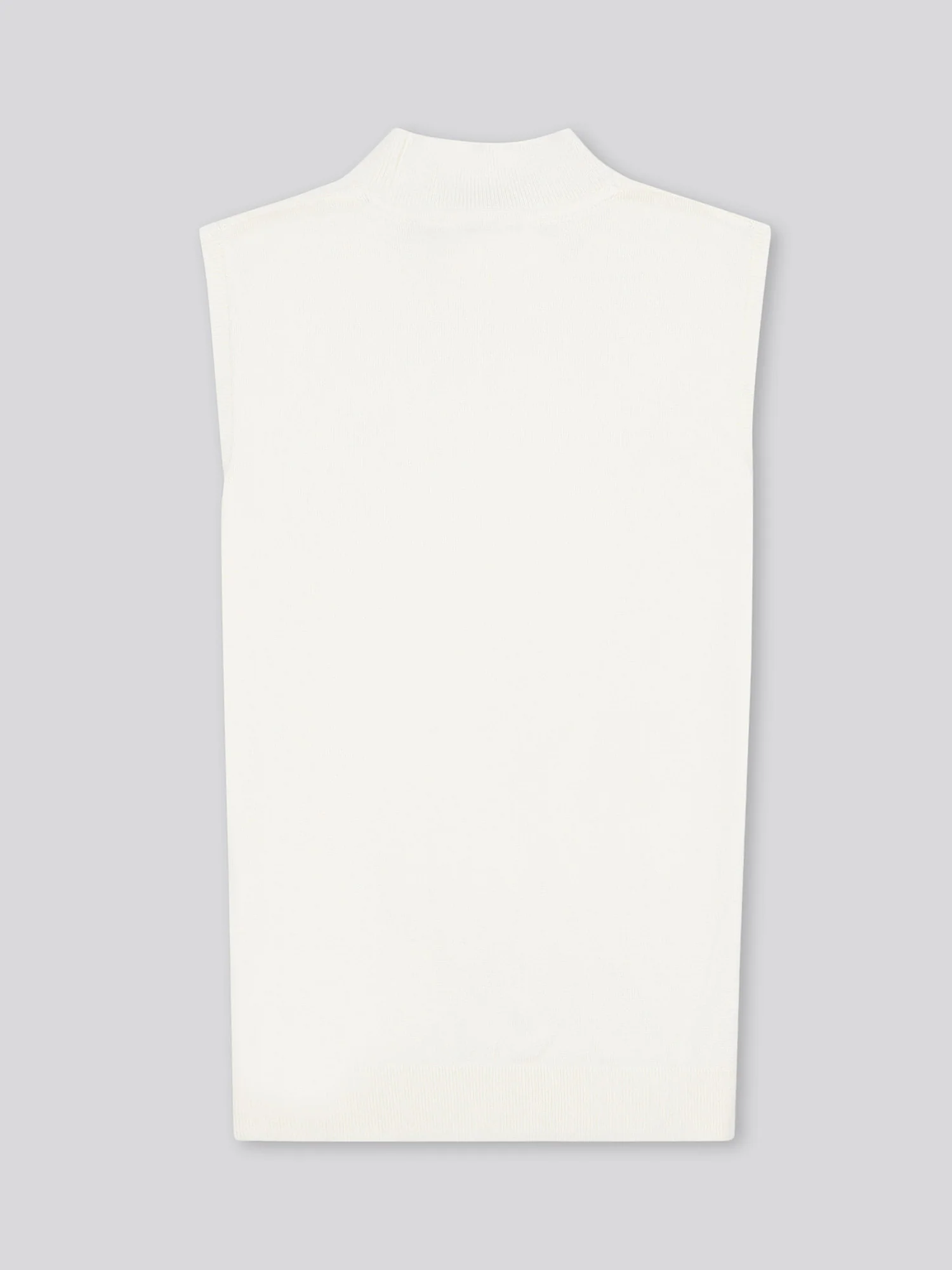 Womens Mock Neck Sleeveless Knit Marshmallow - Image 5