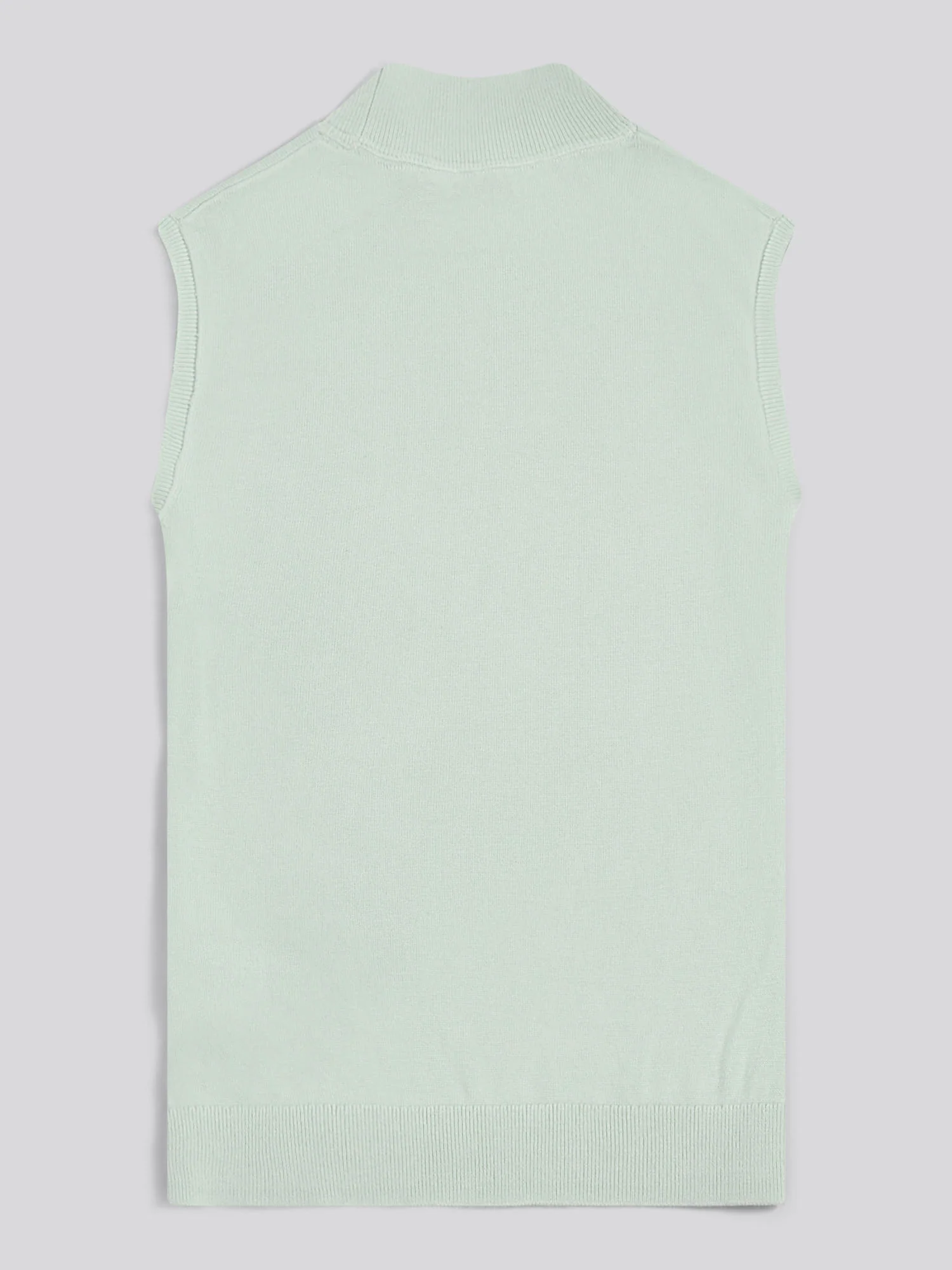 Womens Mock Neck Sleeveless Knit Misty Jade - Image 7