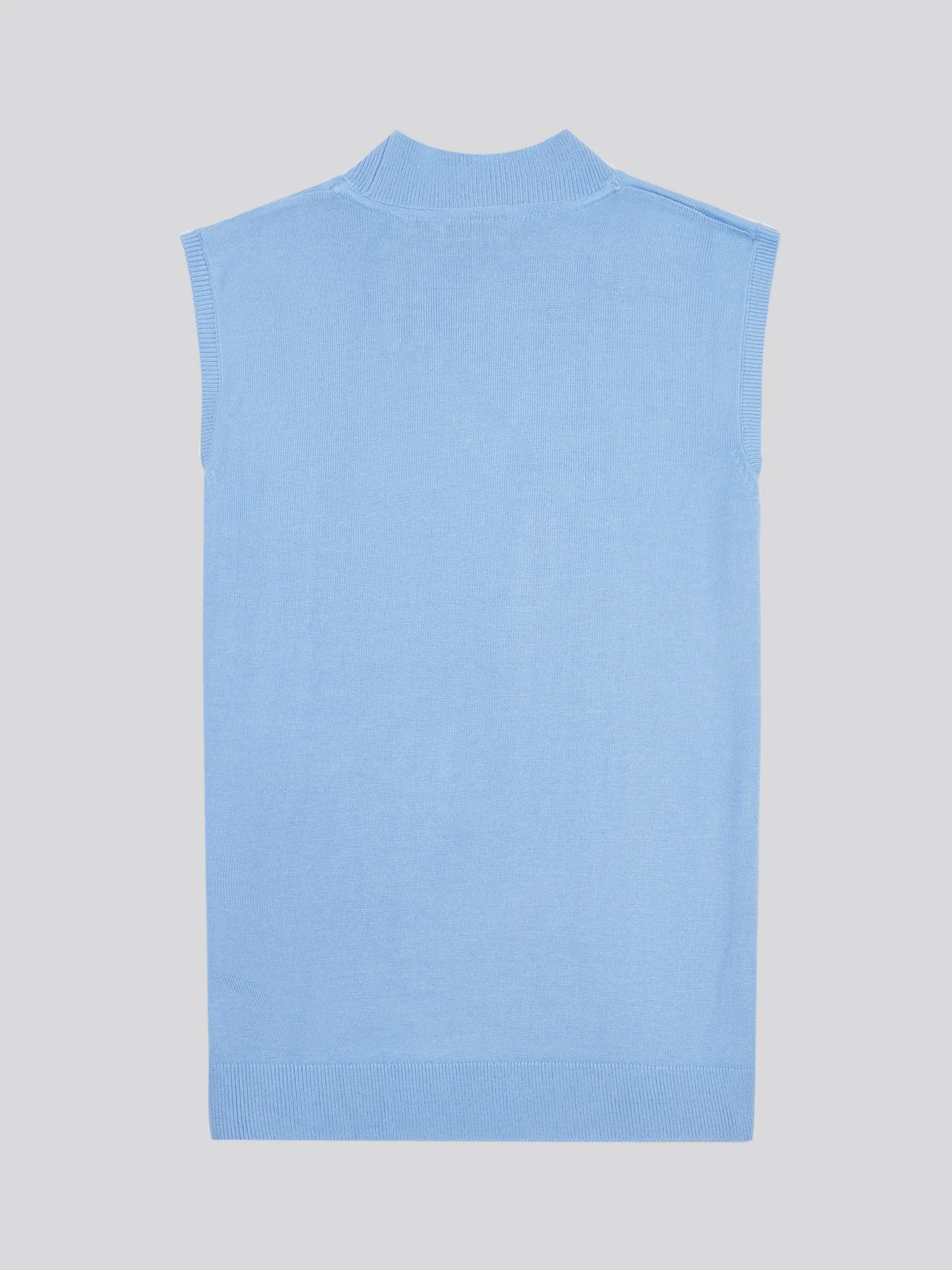 Womens Mock Neck Sleeveless Knit Vista Blue - Image 6