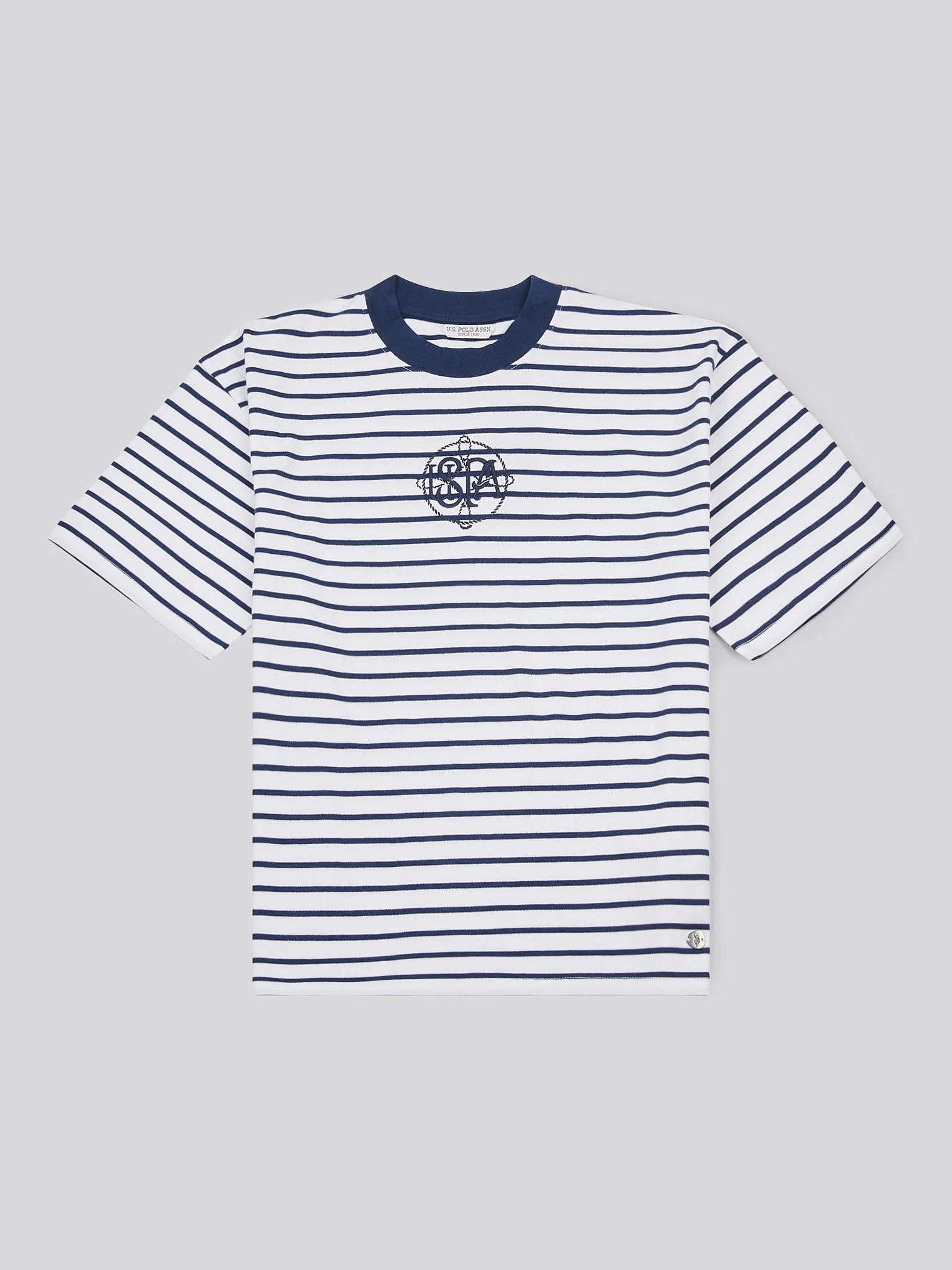 Womens Monogram Rope Stripe Shirt in Navy Iris - Image 5