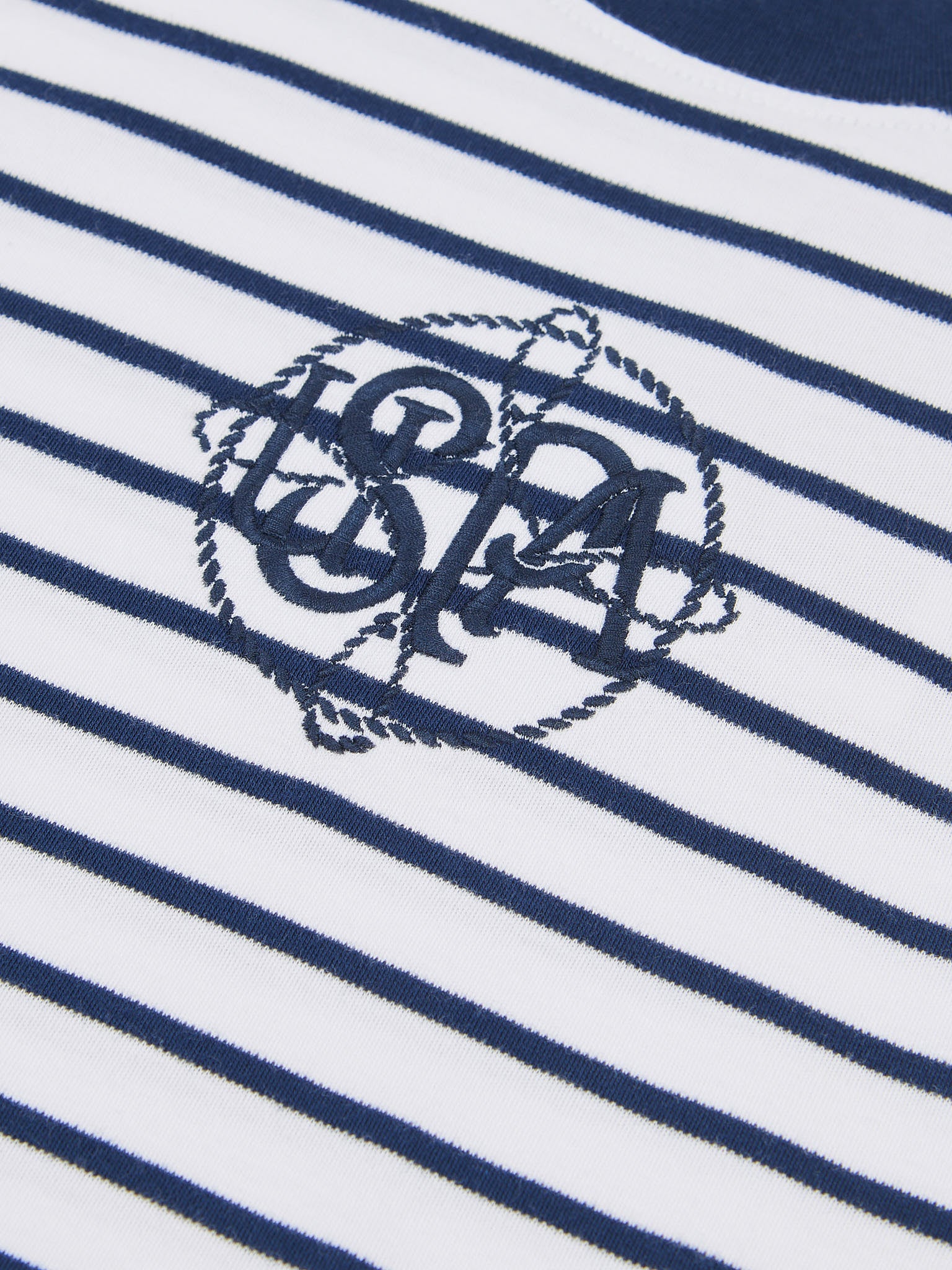 Womens Monogram Rope Stripe Shirt in Navy Iris - Image 7