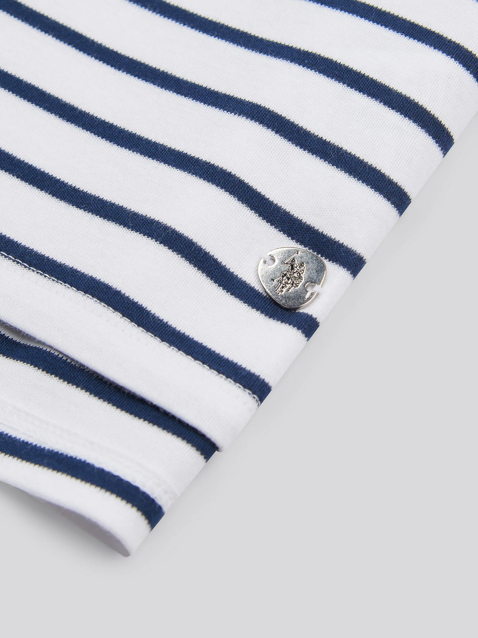 Womens Monogram Rope Stripe Shirt in Navy Iris - Image 8