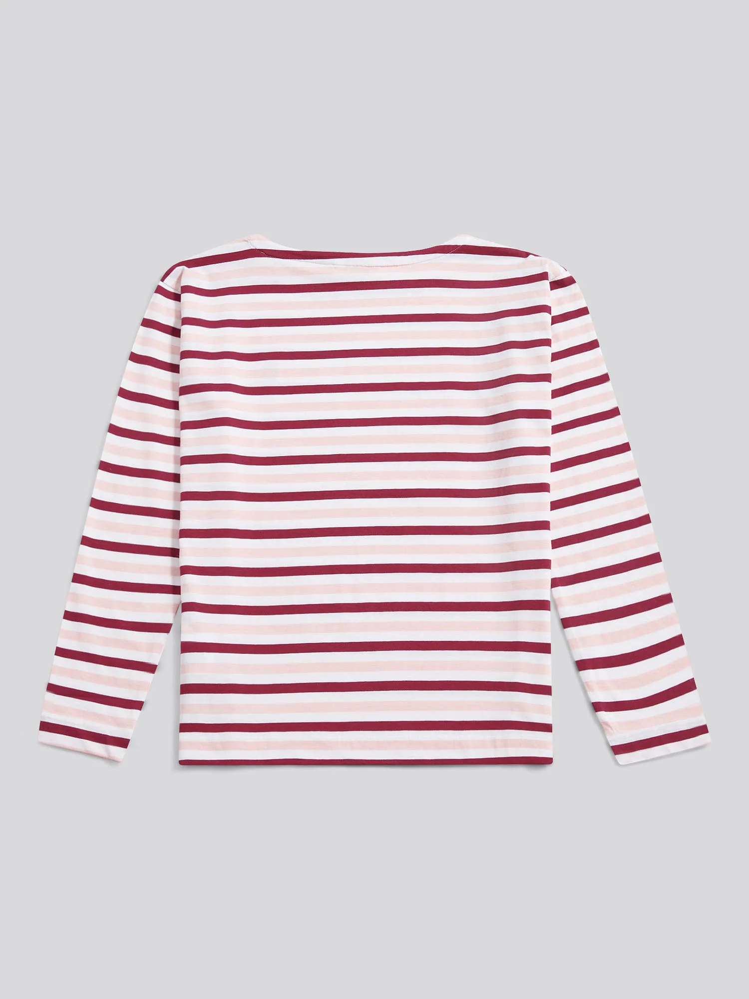 Womens Multicolour Stripe Long Sleeve Boatneck T-Shirt in Bright White - Image 7