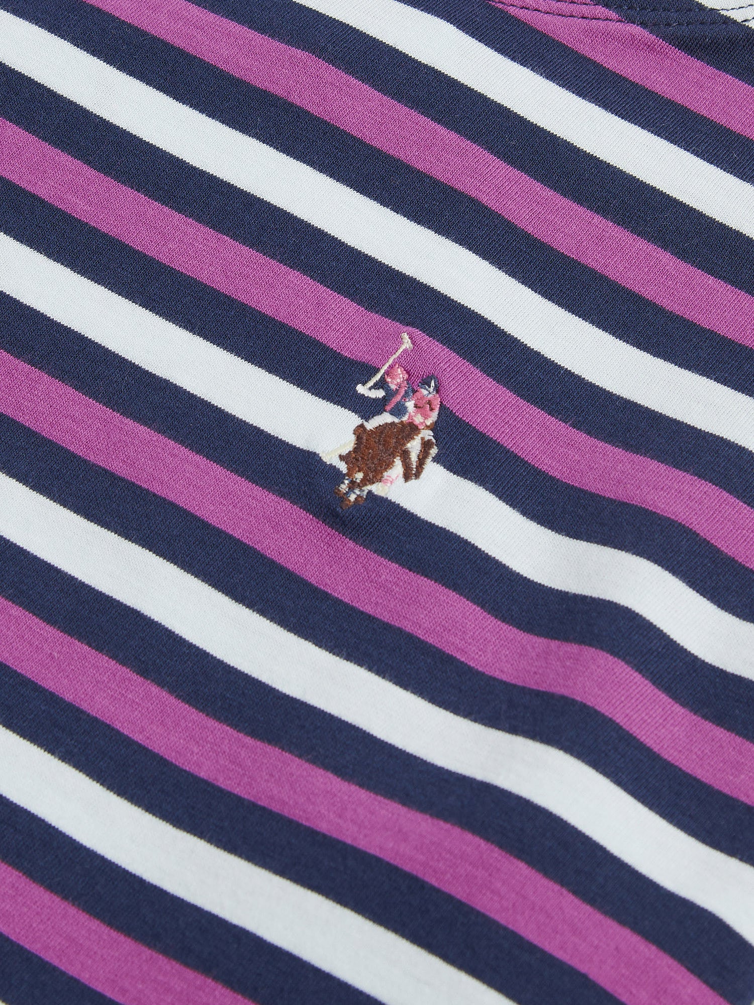 Womens Multicolour Stripe Long Sleeve Boatneck T-Shirt in Navy Iris - Image 7