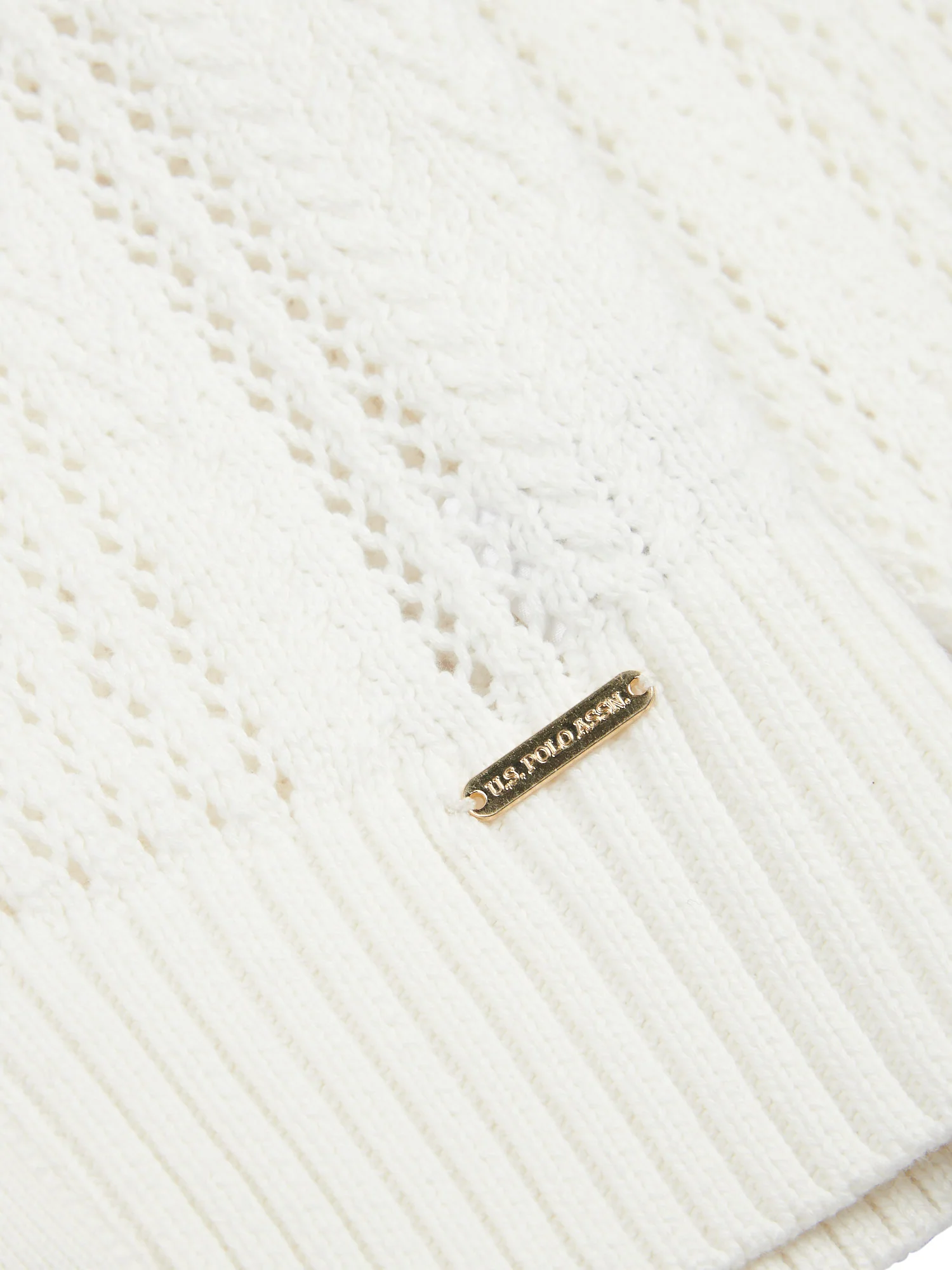 Womens Open Knit Cable Cardigan in Marshmallow - Image 6