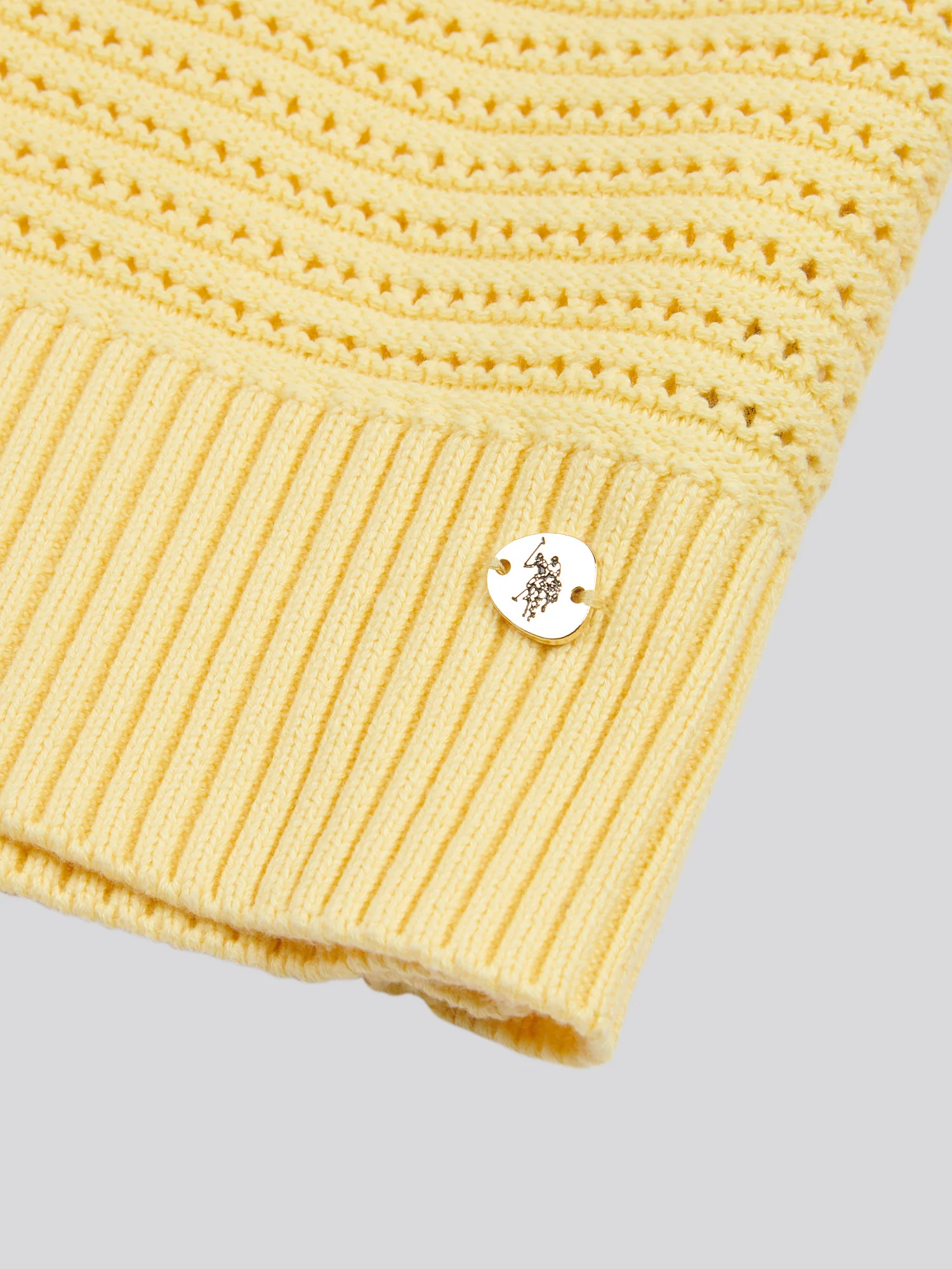 Womens Open Knit Short Sleeve Jumper in Mellow Yellow - Image 7