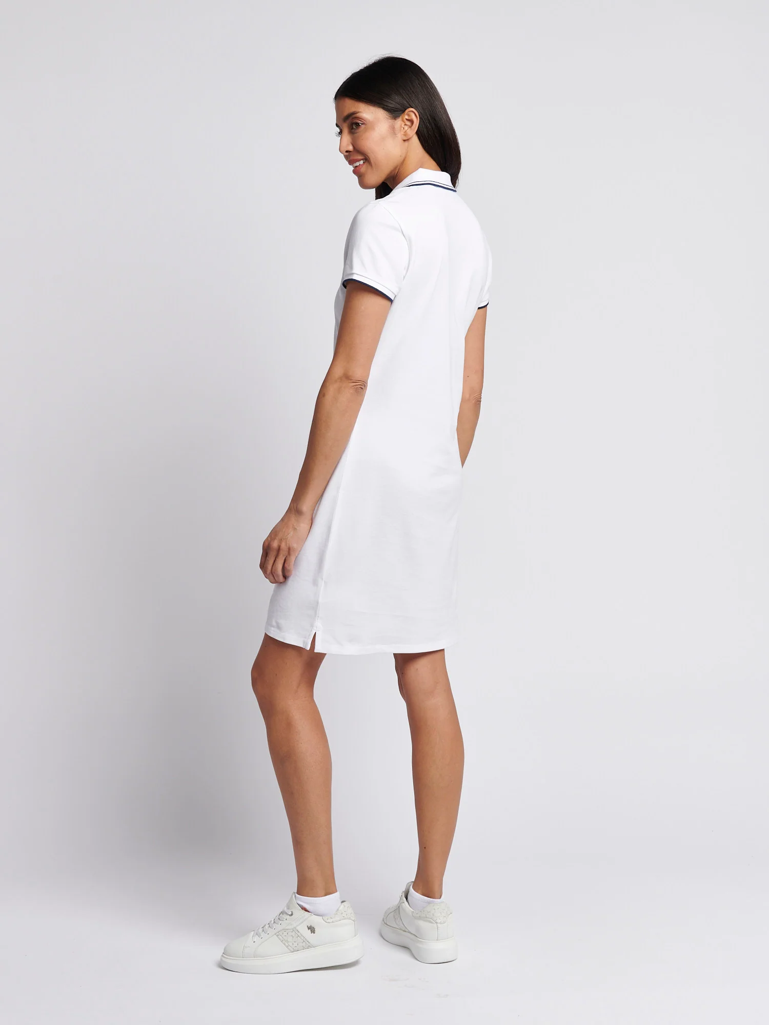 Womens Polo Dress Bright White - Image 3
