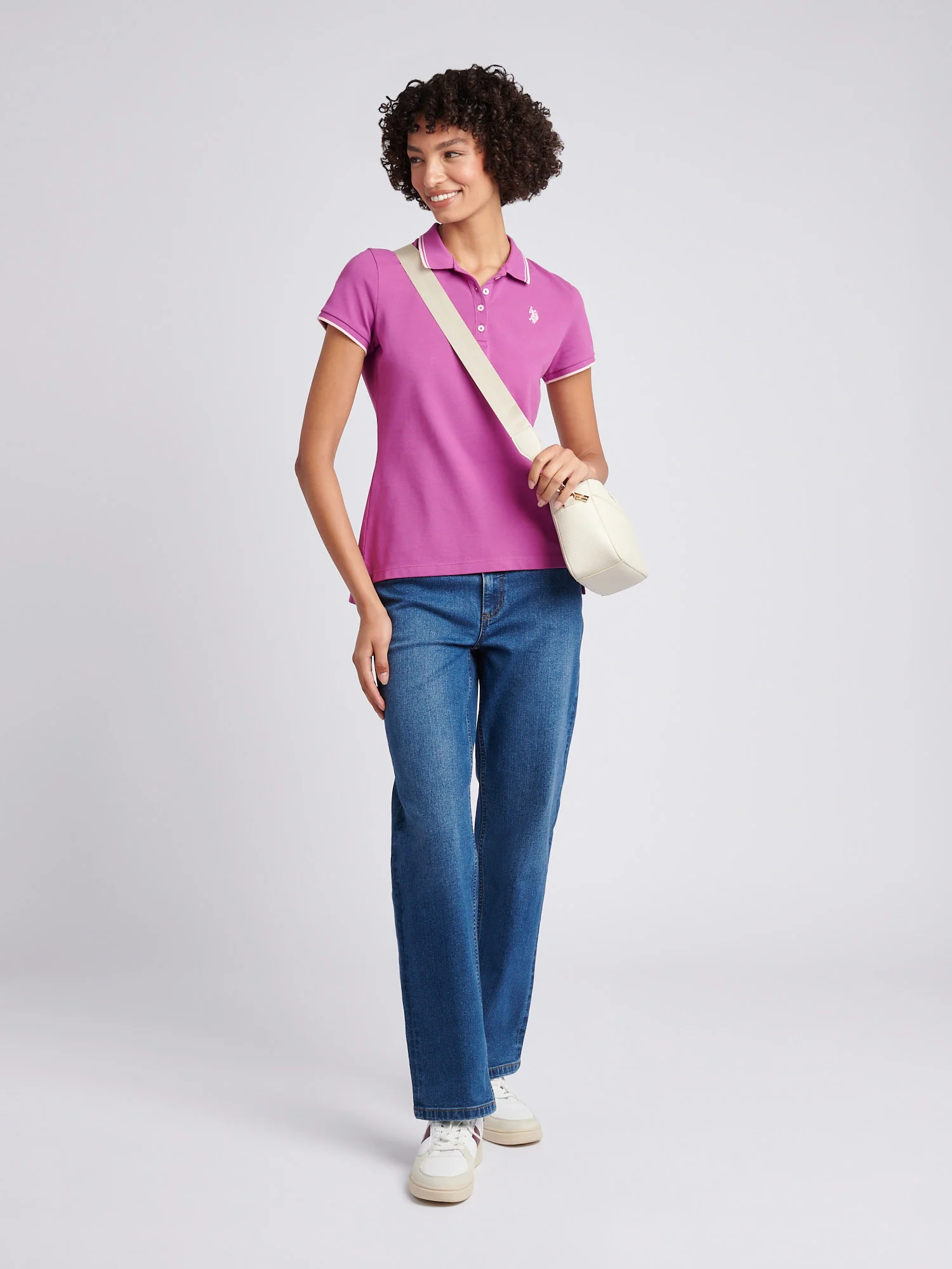 Womens Polo Shirt Cattleya Orchid - Image 3