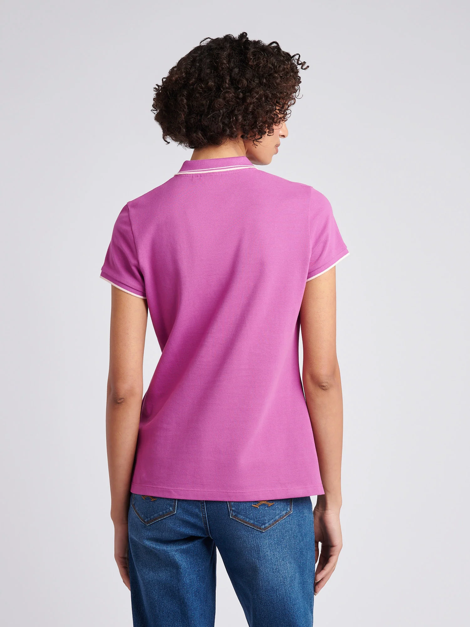 Womens Polo Shirt Cattleya Orchid - Image 4