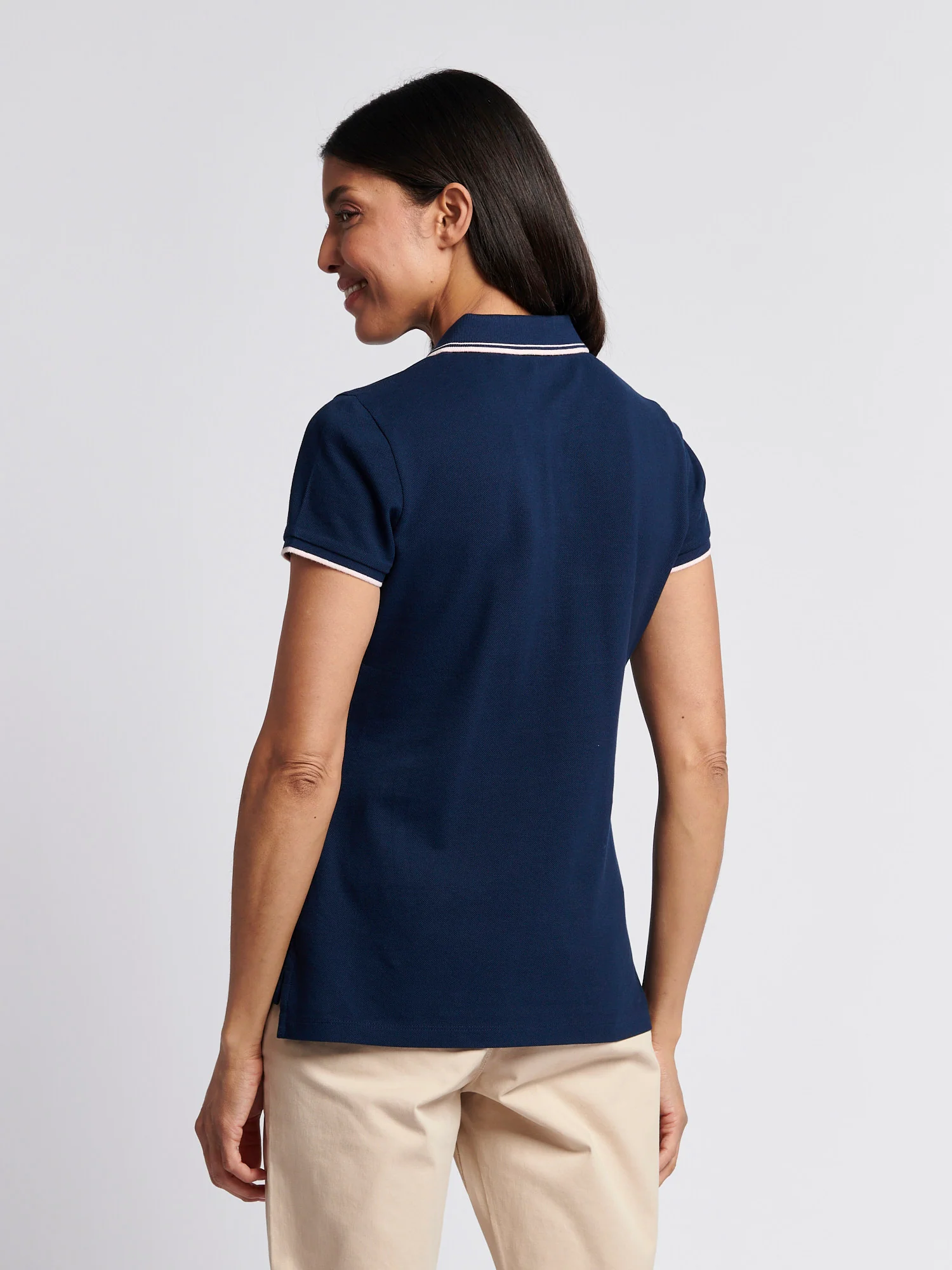 Womens Polo Shirt Navy Iris - Image 4