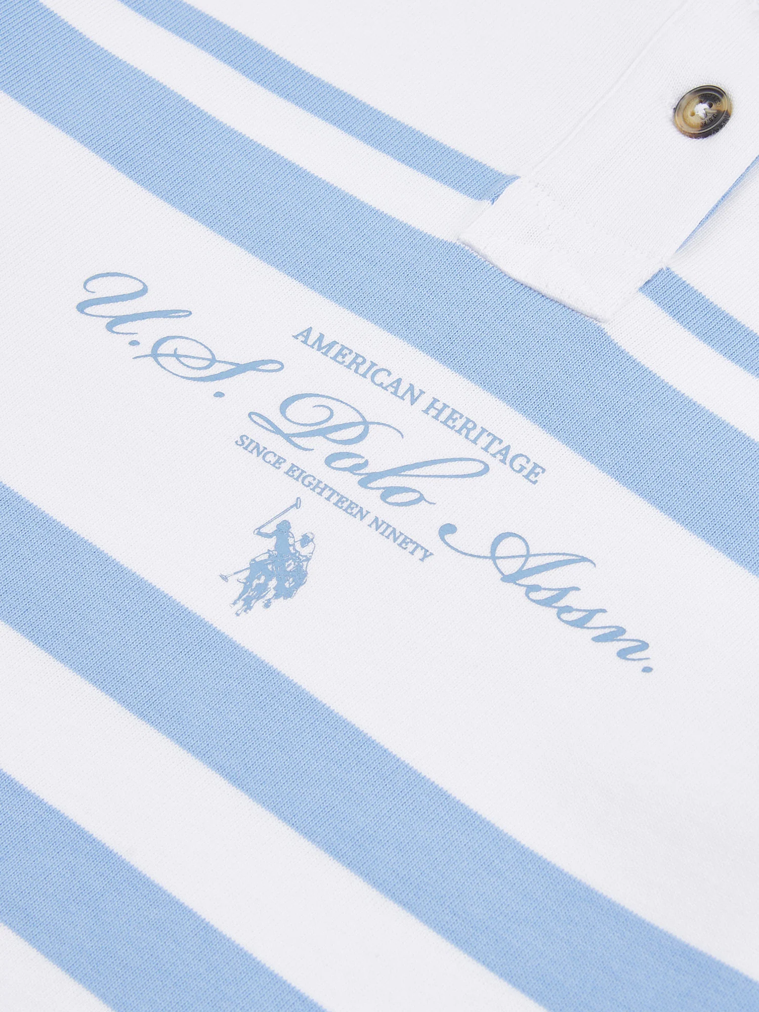 Womens Premium Graphic Stripe Funnel Neck Top in Vista Blue - Image 9