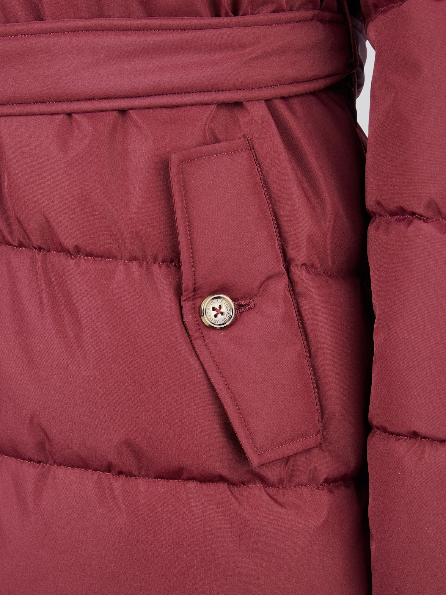 Womens Puffer Trench Coat in Fig - Image 11