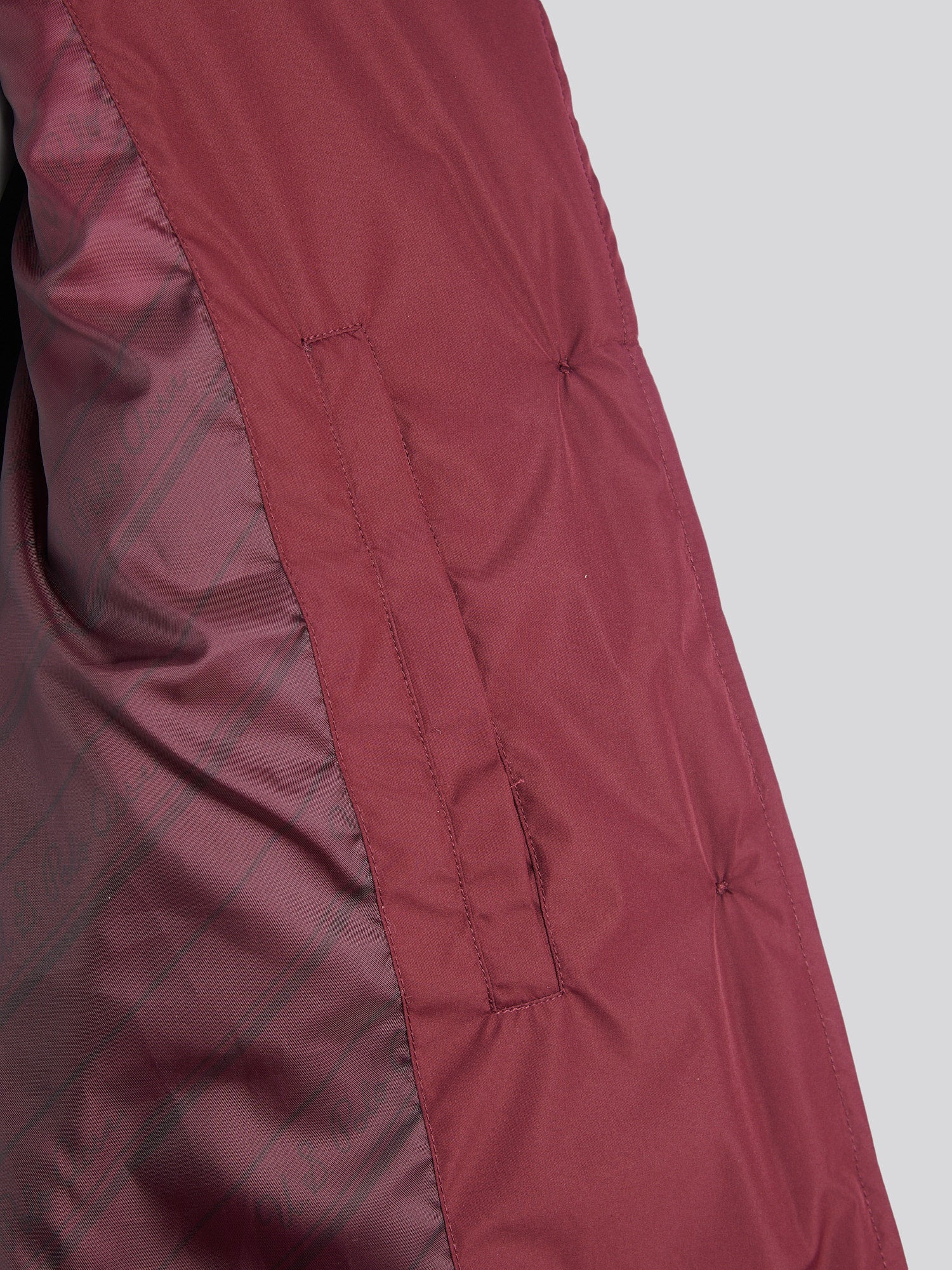 Womens Puffer Trench Coat in Fig - Image 12