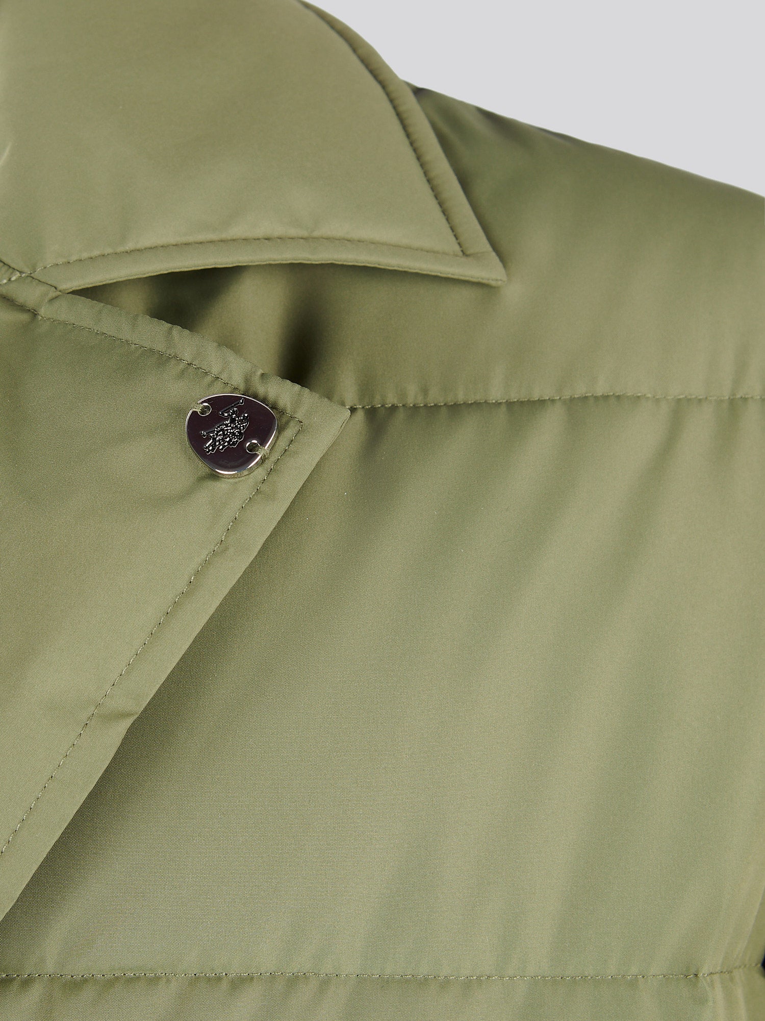 Womens Puffer Trench Coat in Kalamata Green - Image 10