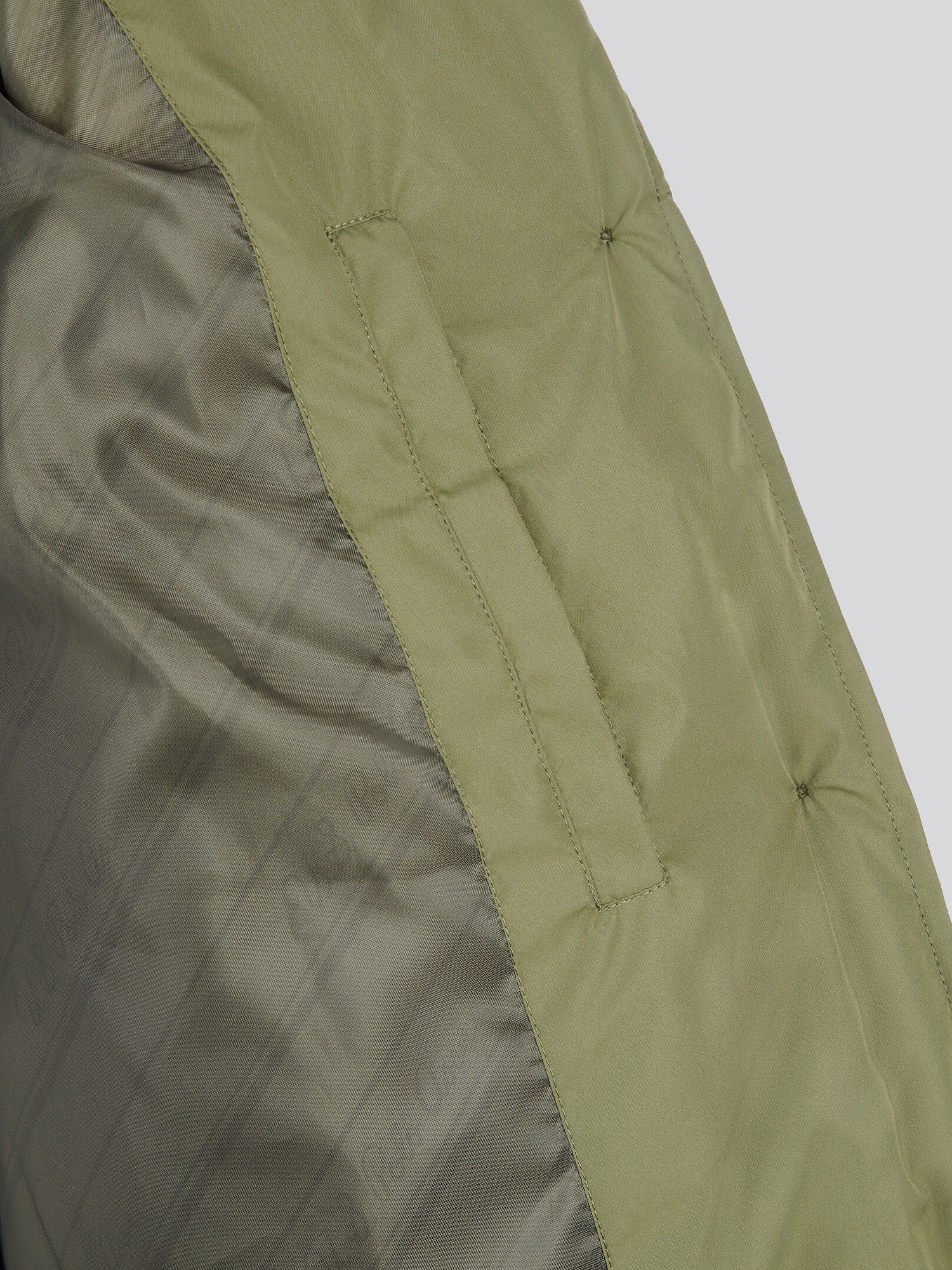 Womens Puffer Trench Coat in Kalamata Green - Image 12