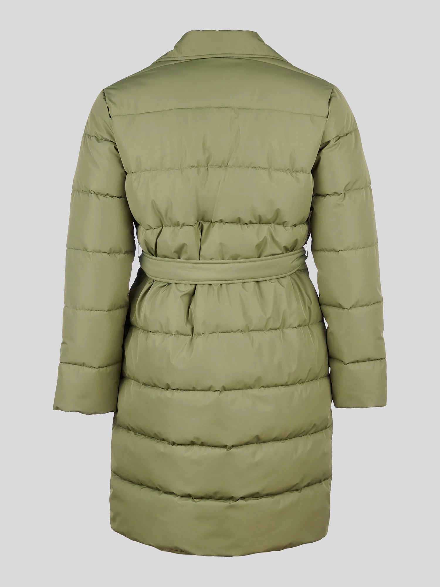 Womens Puffer Trench Coat in Kalamata Green - Image 9