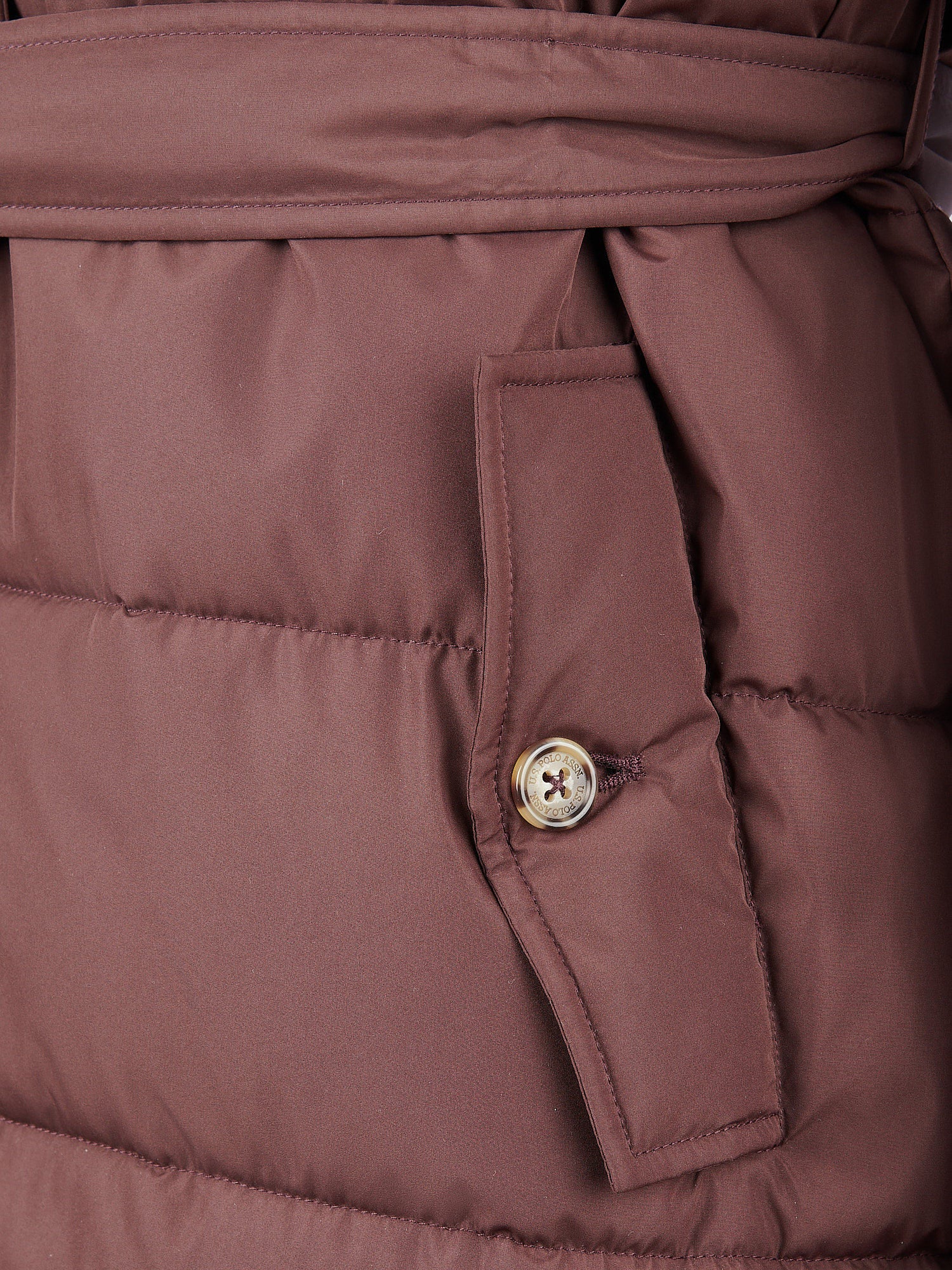 Womens Puffer Trench Coat in Puce - Image 11
