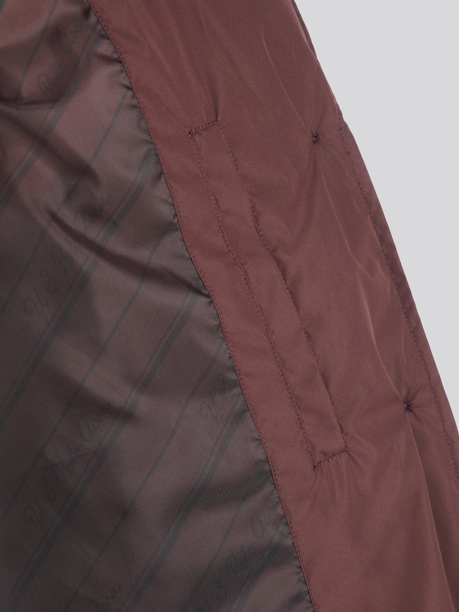 Womens Puffer Trench Coat in Puce - Image 12