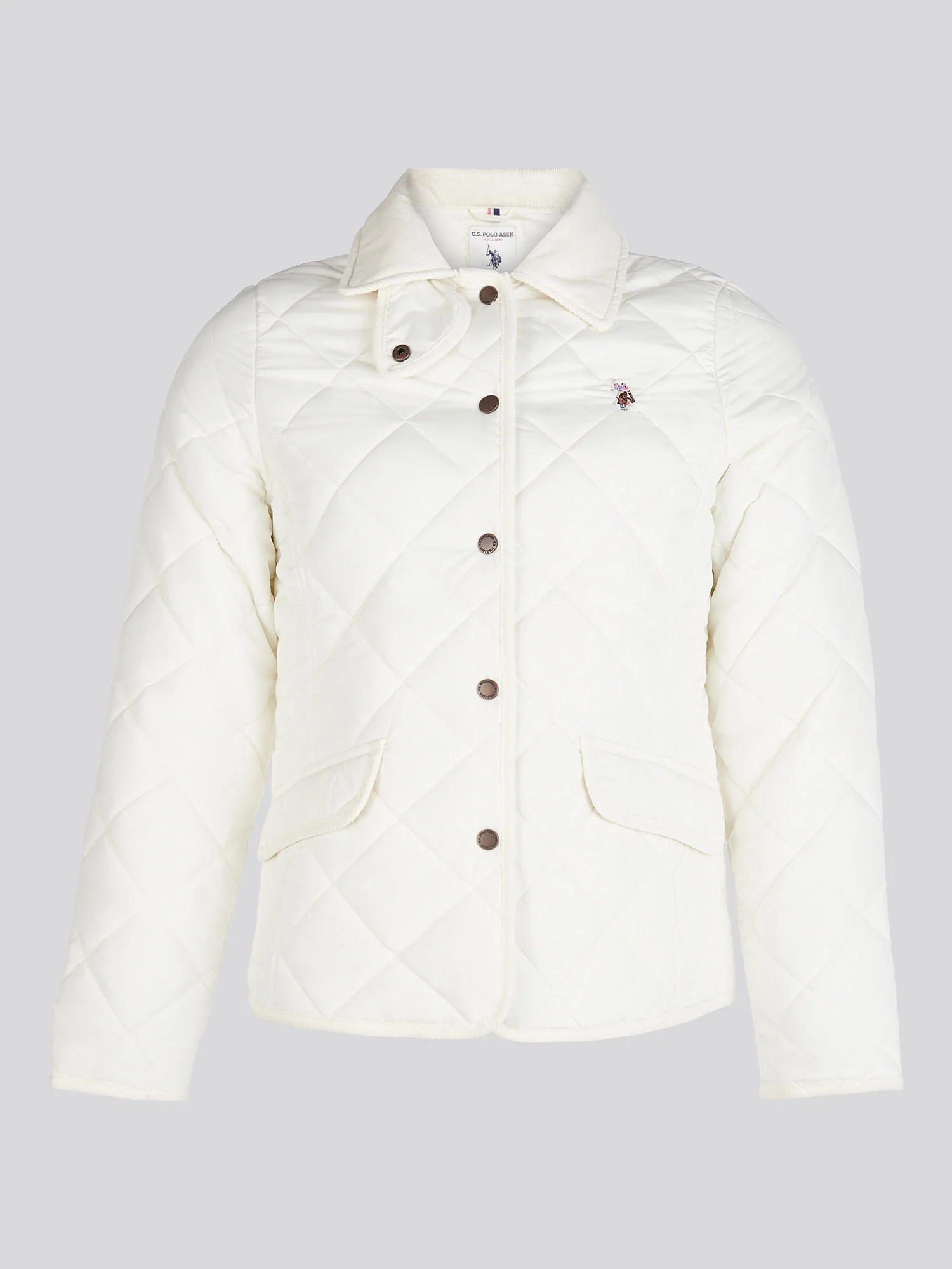 Womens Quilted Country Jacket in Marshmallow - Image 5