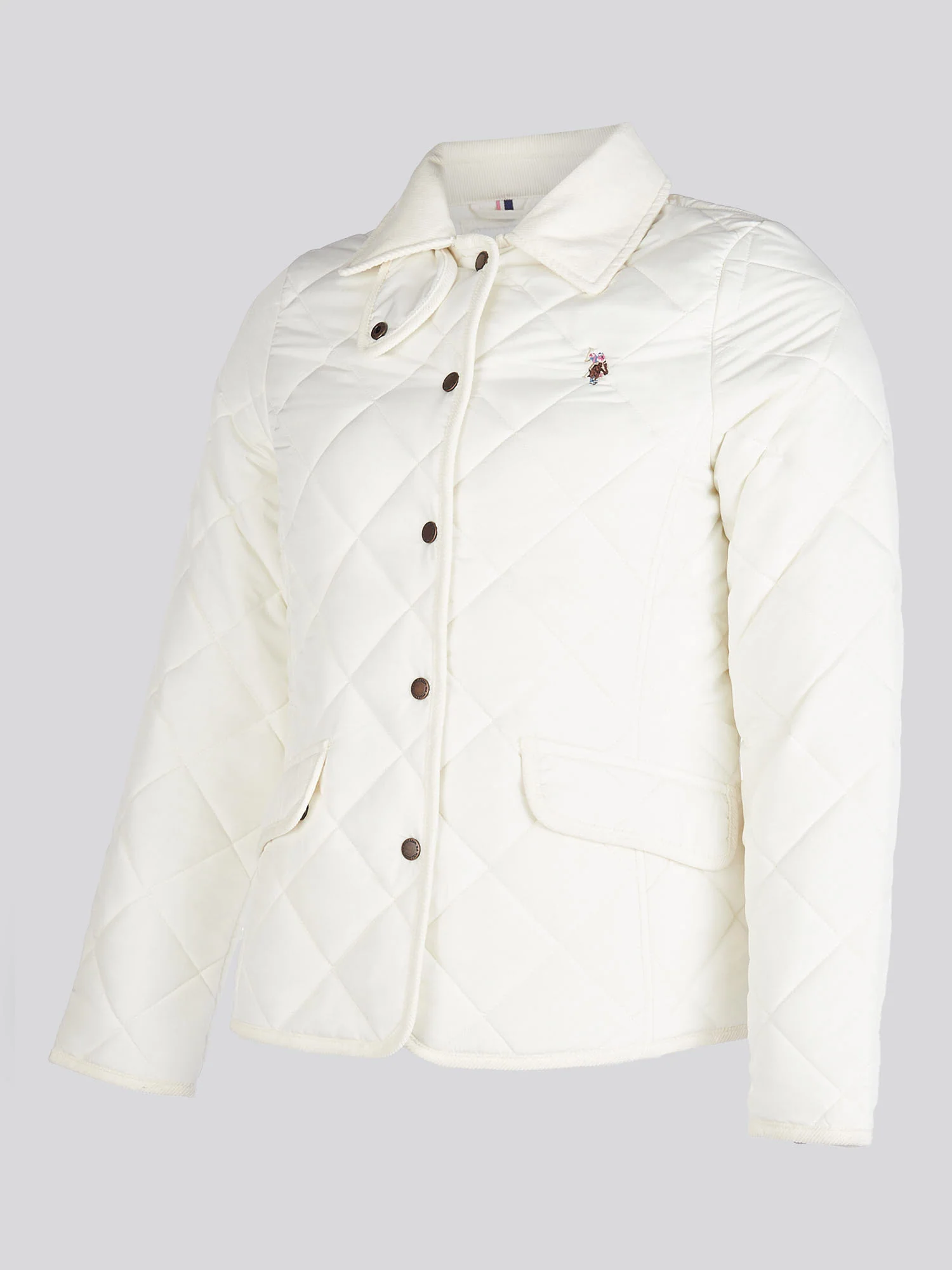 Womens Quilted Country Jacket in Marshmallow - Image 6
