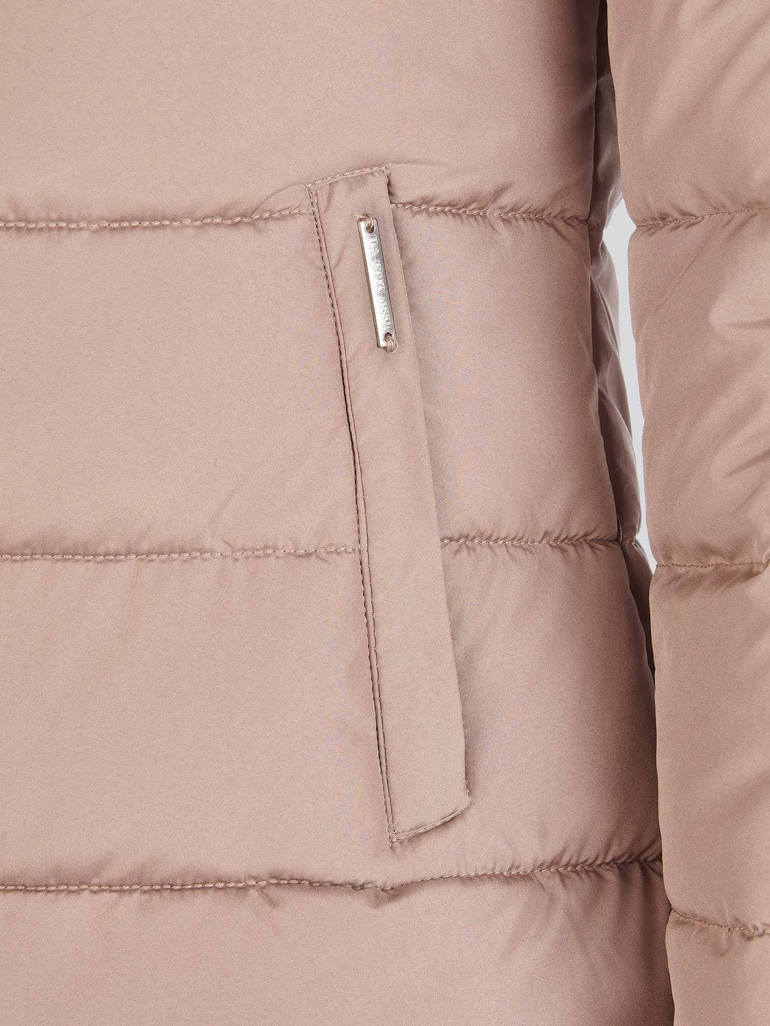 Womens Quilted Hooded Puffer Coat in Leafless Tree - Image 10