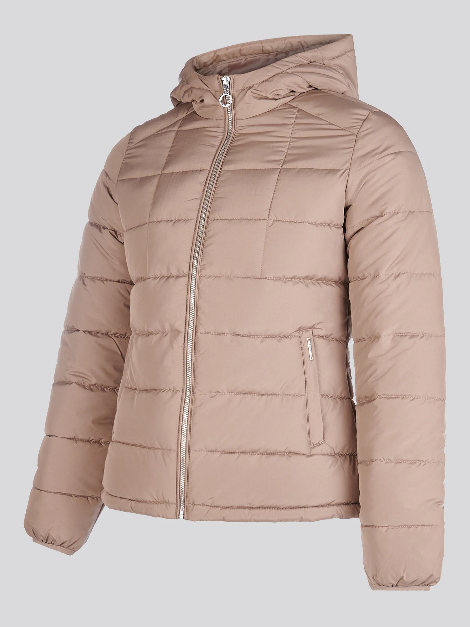 Womens Quilted Hooded Puffer Coat in Leafless Tree - Image 7