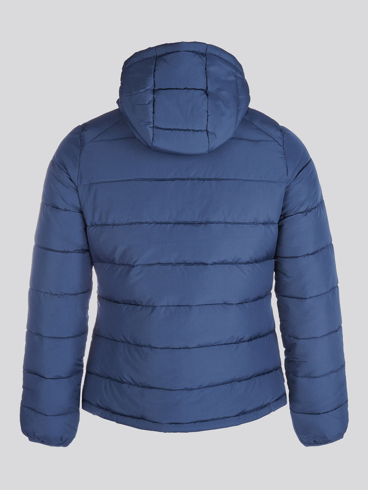 Womens Quilted Hooded Puffer Coat in Navy Iris - Image 11
