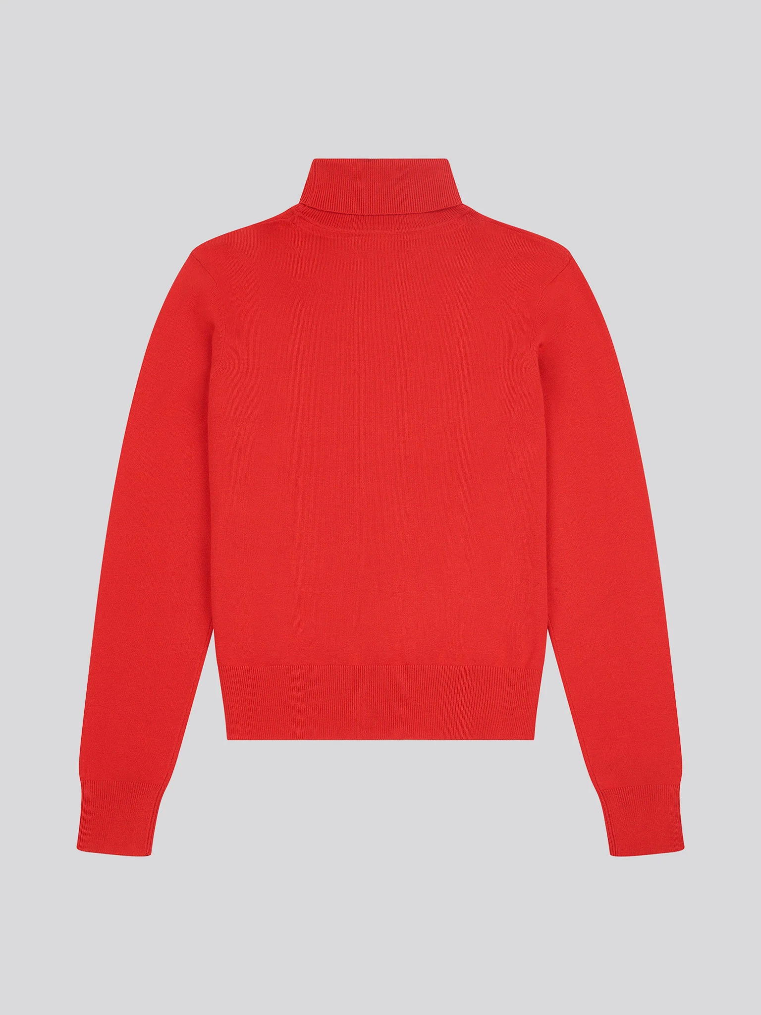 Womens Roll Neck Fine Knit Jumper in Aura Orange - Image 8