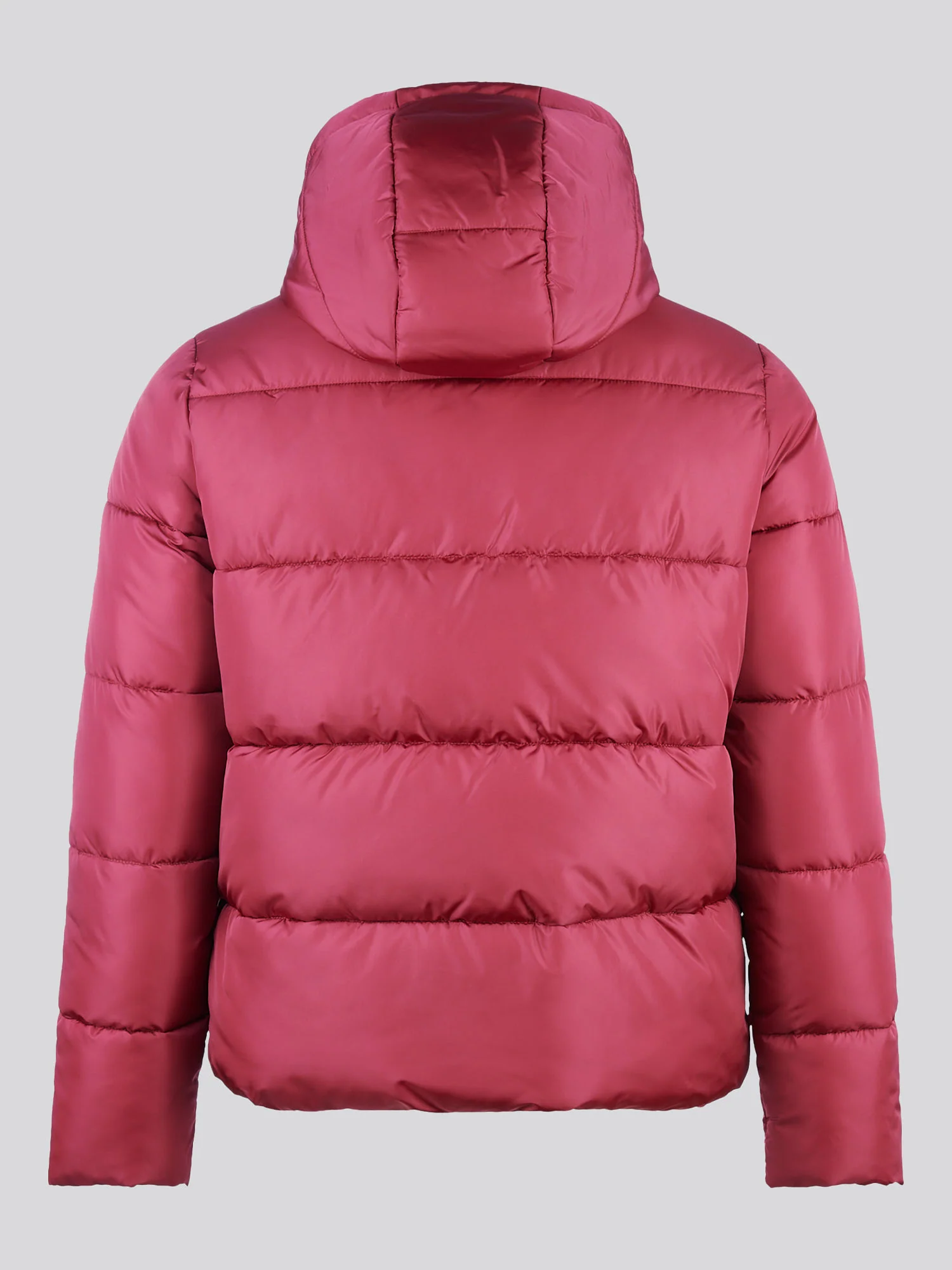Womens Sateen Puffer Jacket in Beaujolais - Image 9