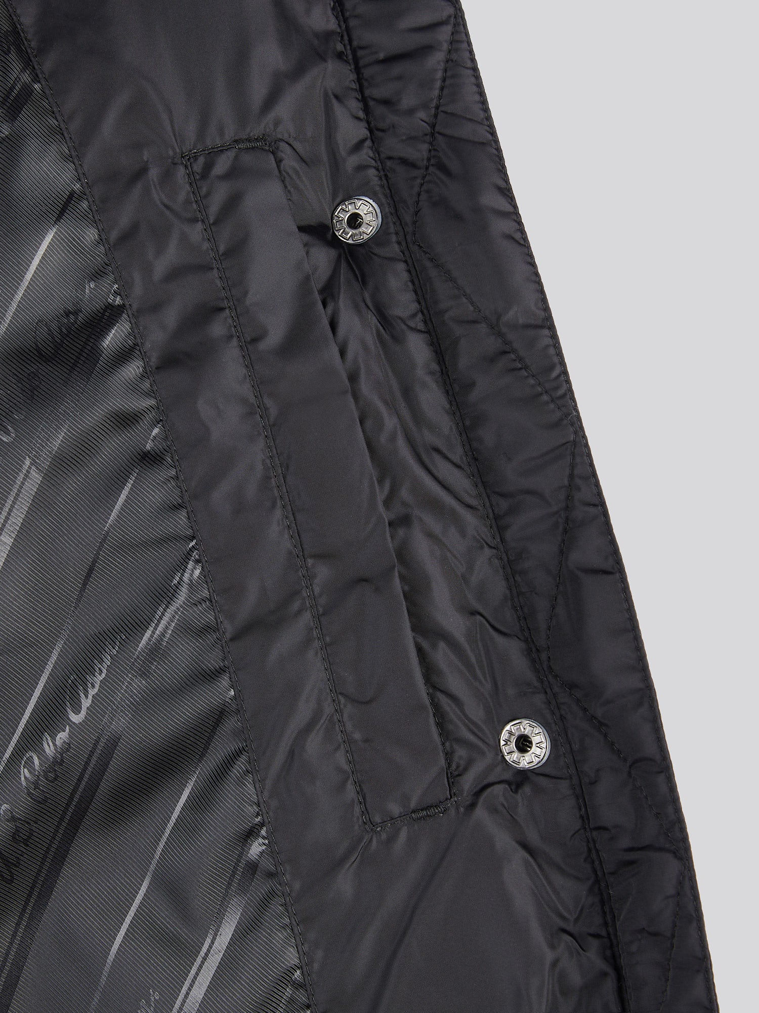 Womens Sateen Puffer Jacket in Black - Image 11