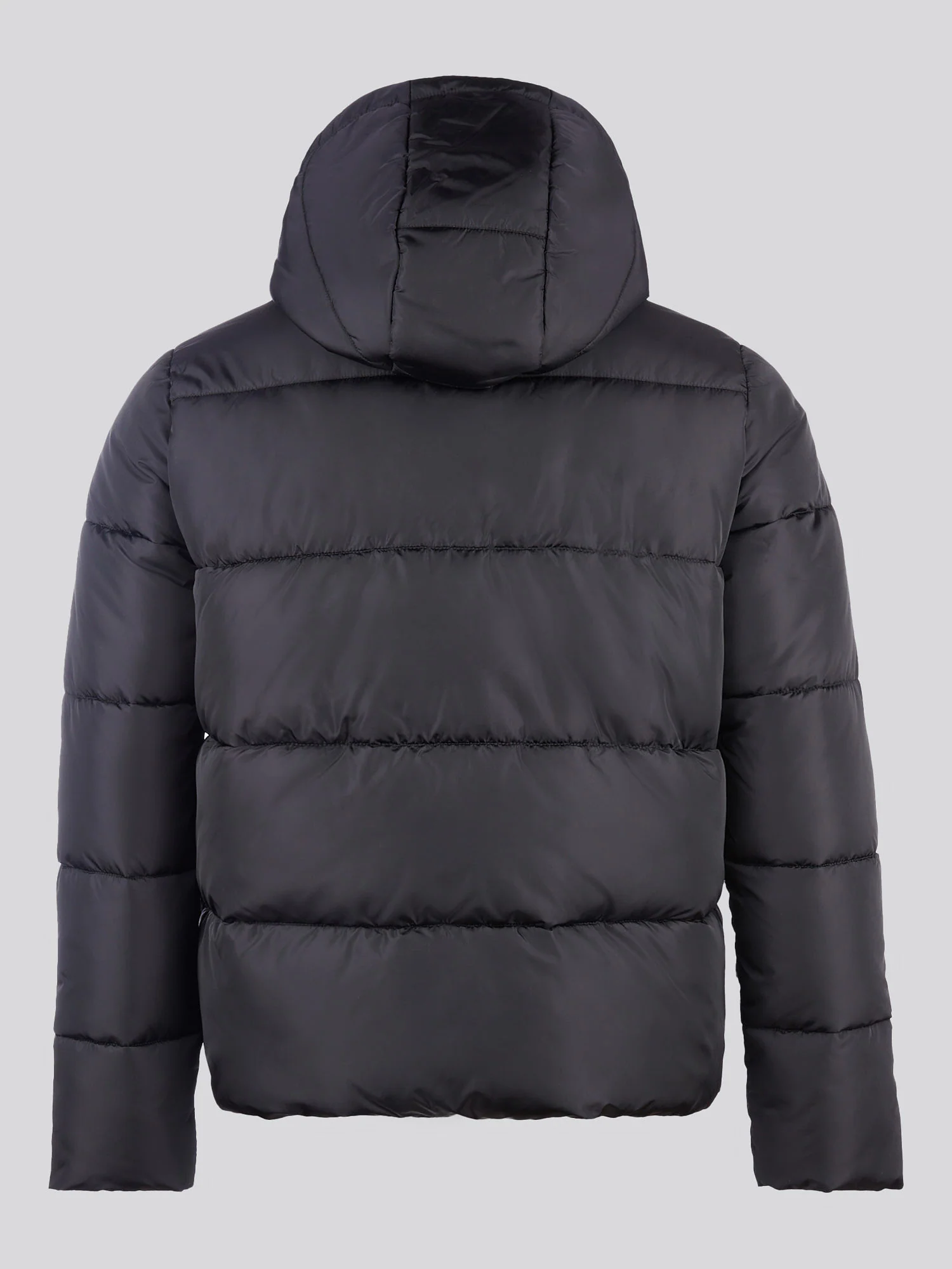 Womens Sateen Puffer Jacket in Black - Image 8