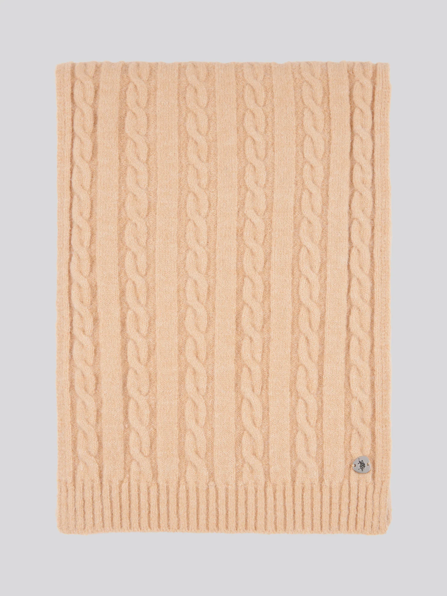 Womens Signature Cable Knit Beanie, Gloves & Scarf Set in Cuban Sand - Image 4