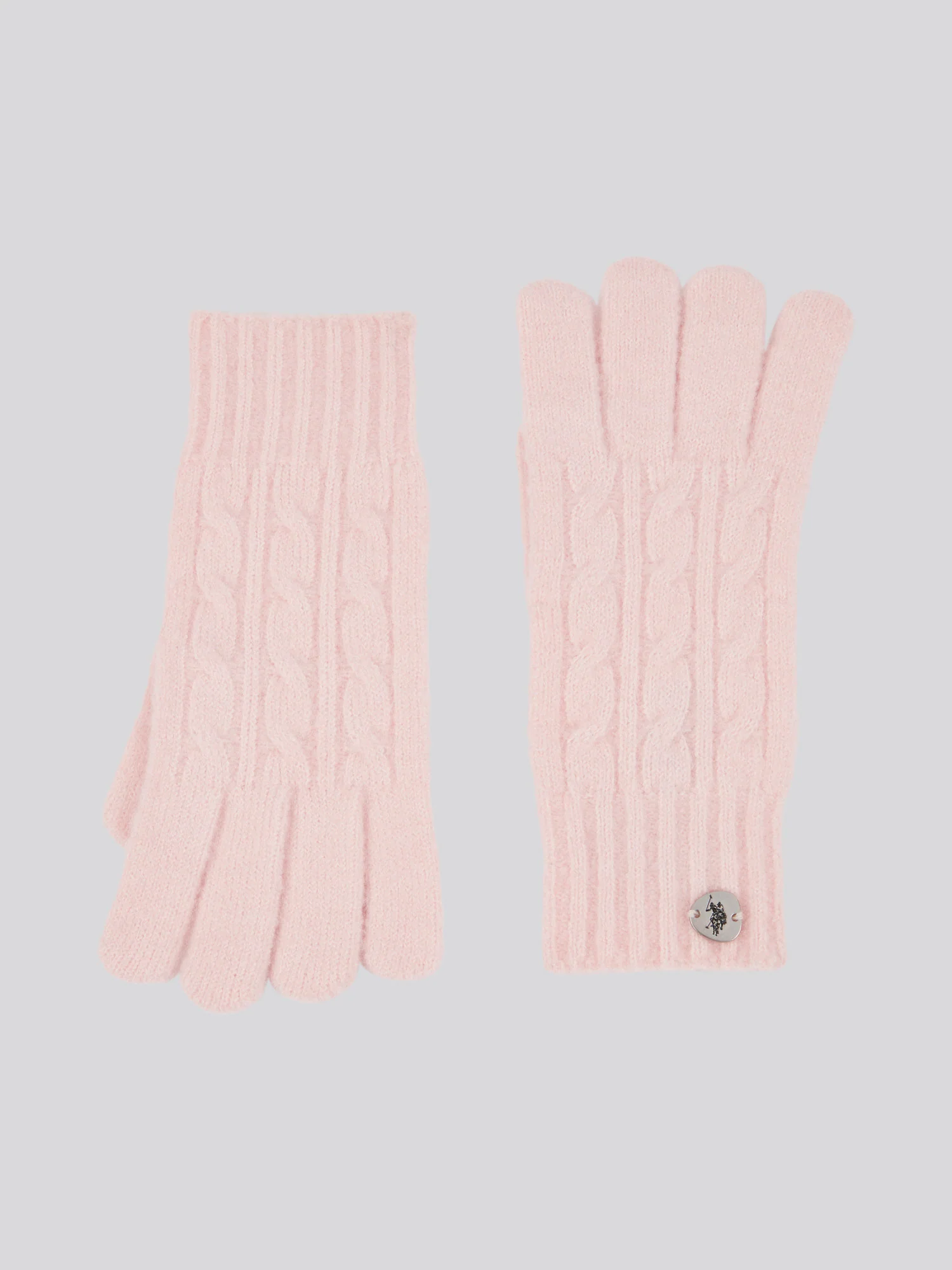 Womens Signature Cable Knit Beanie & Gloves Set in Crystal Rose - Image 5