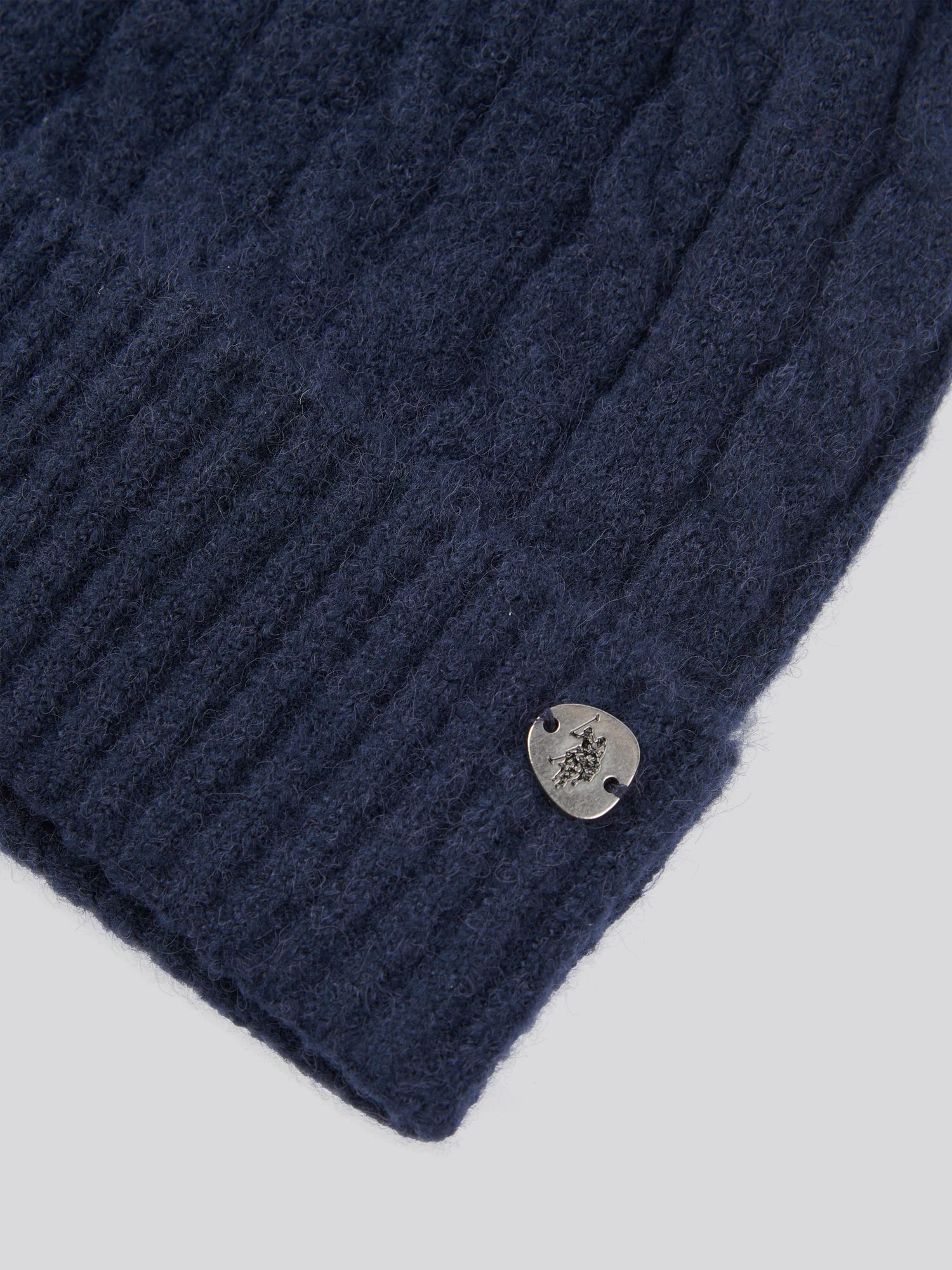 Womens Signature Cable Knit Beanie in Navy Iris - Image 3