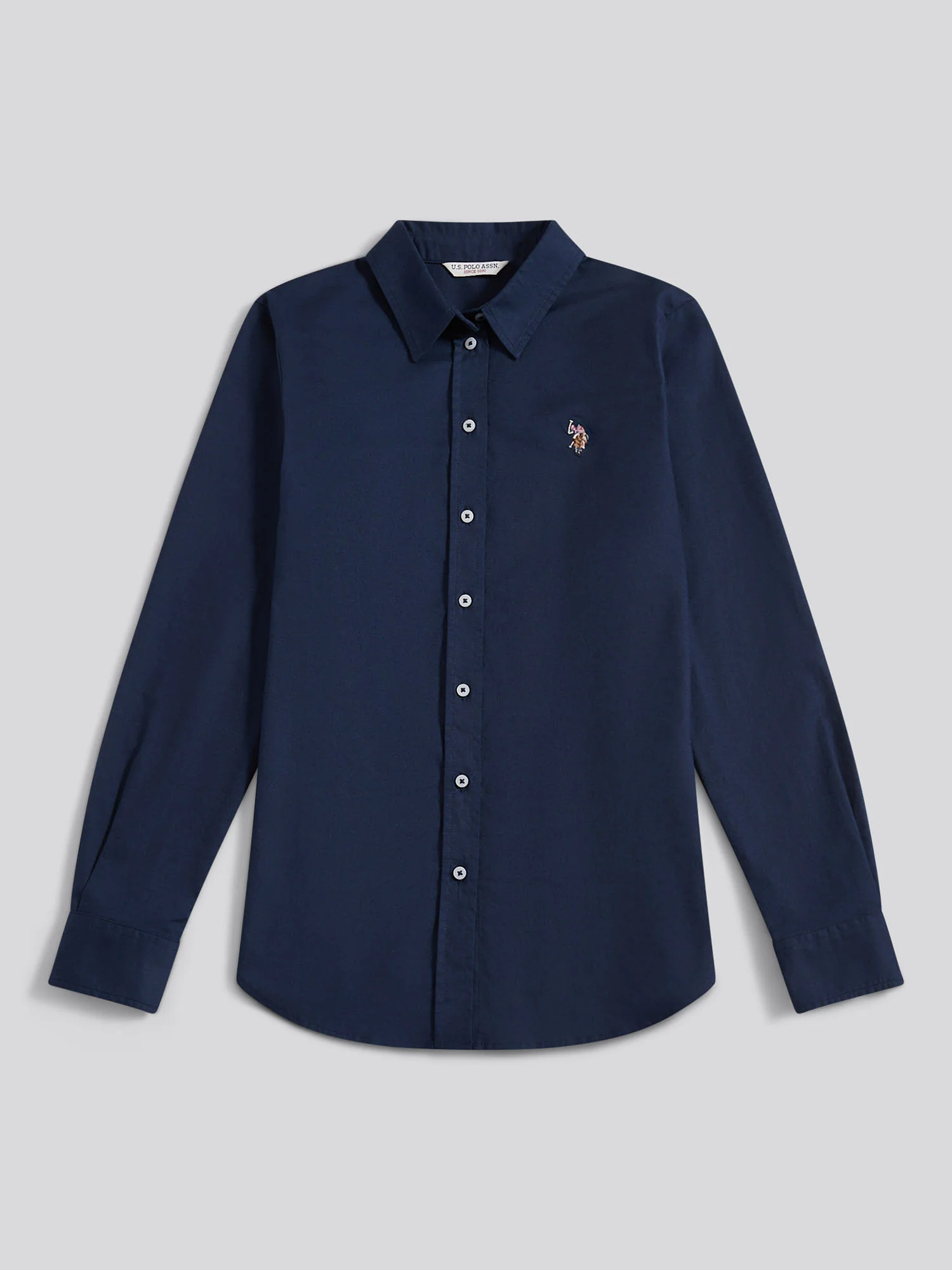 Womens Stretch Classic Fit Oxford Shirt in Navy Iris - Image 5