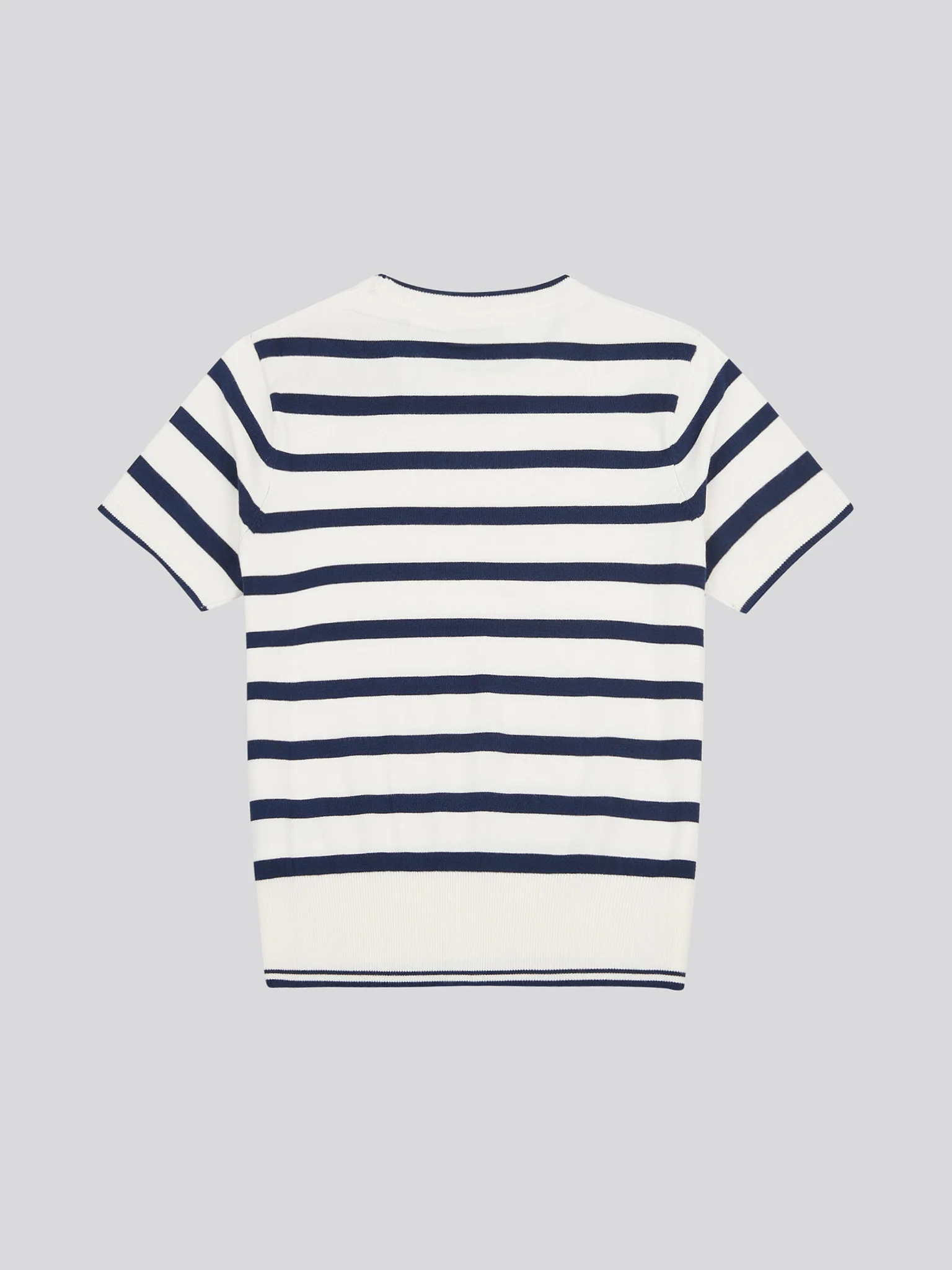 Womens Stripe Crew Neck Short Sleeve Jumper in Marshmallow - Image 6