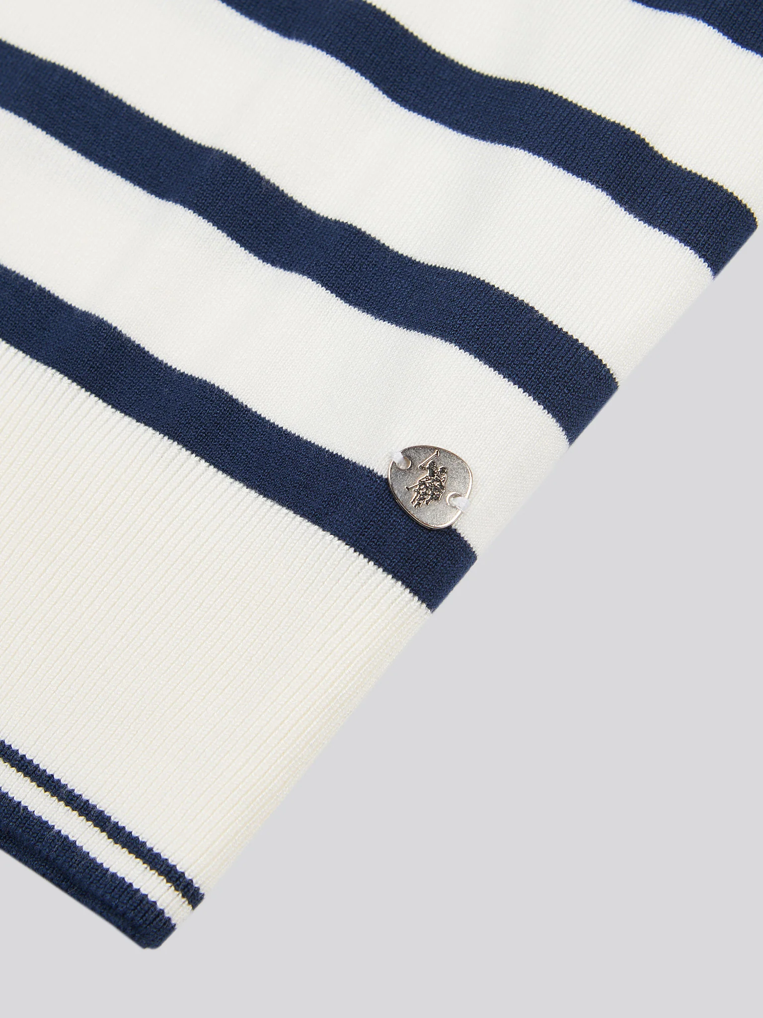 Womens Stripe Crew Neck Short Sleeve Jumper in Marshmallow - Image 7