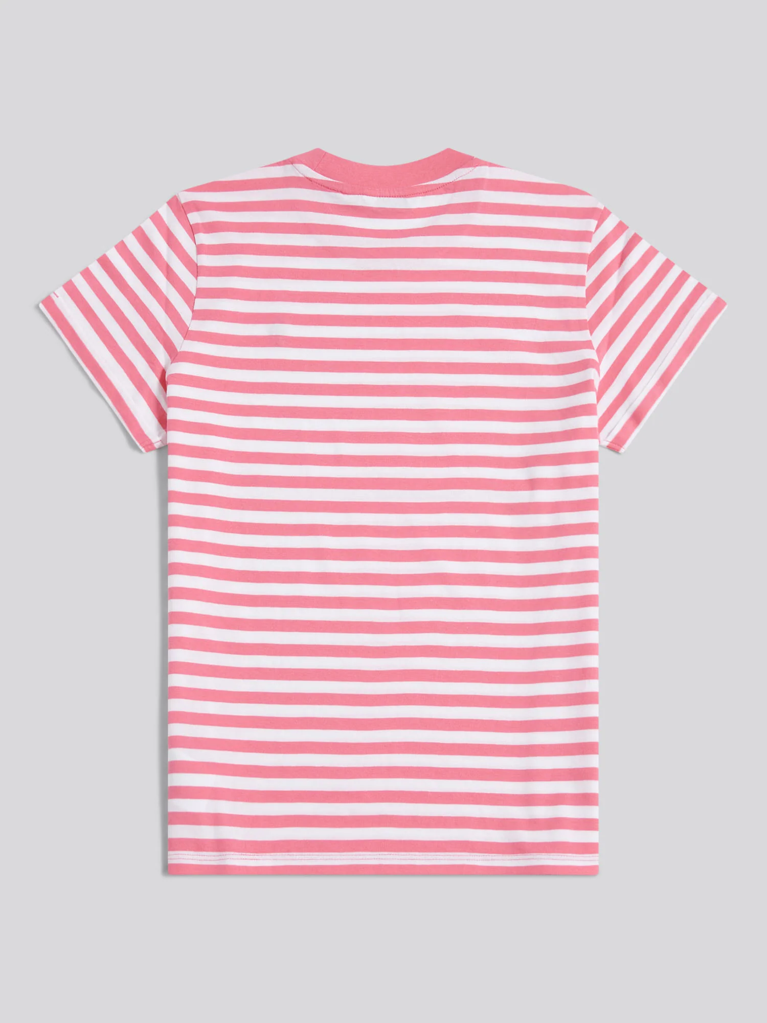 Womens Stripe Crew Neck T-Shirt Bubblegum - Image 6