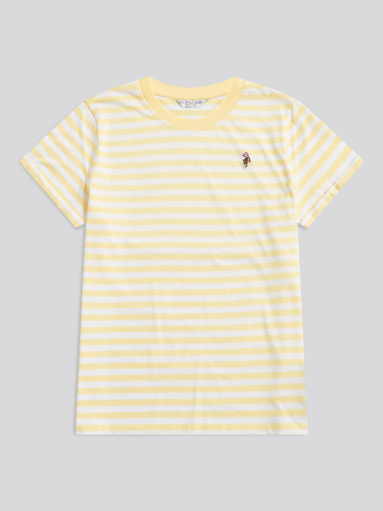 Womens Stripe Crew Neck T-Shirt Lemon Meringue - Image 5