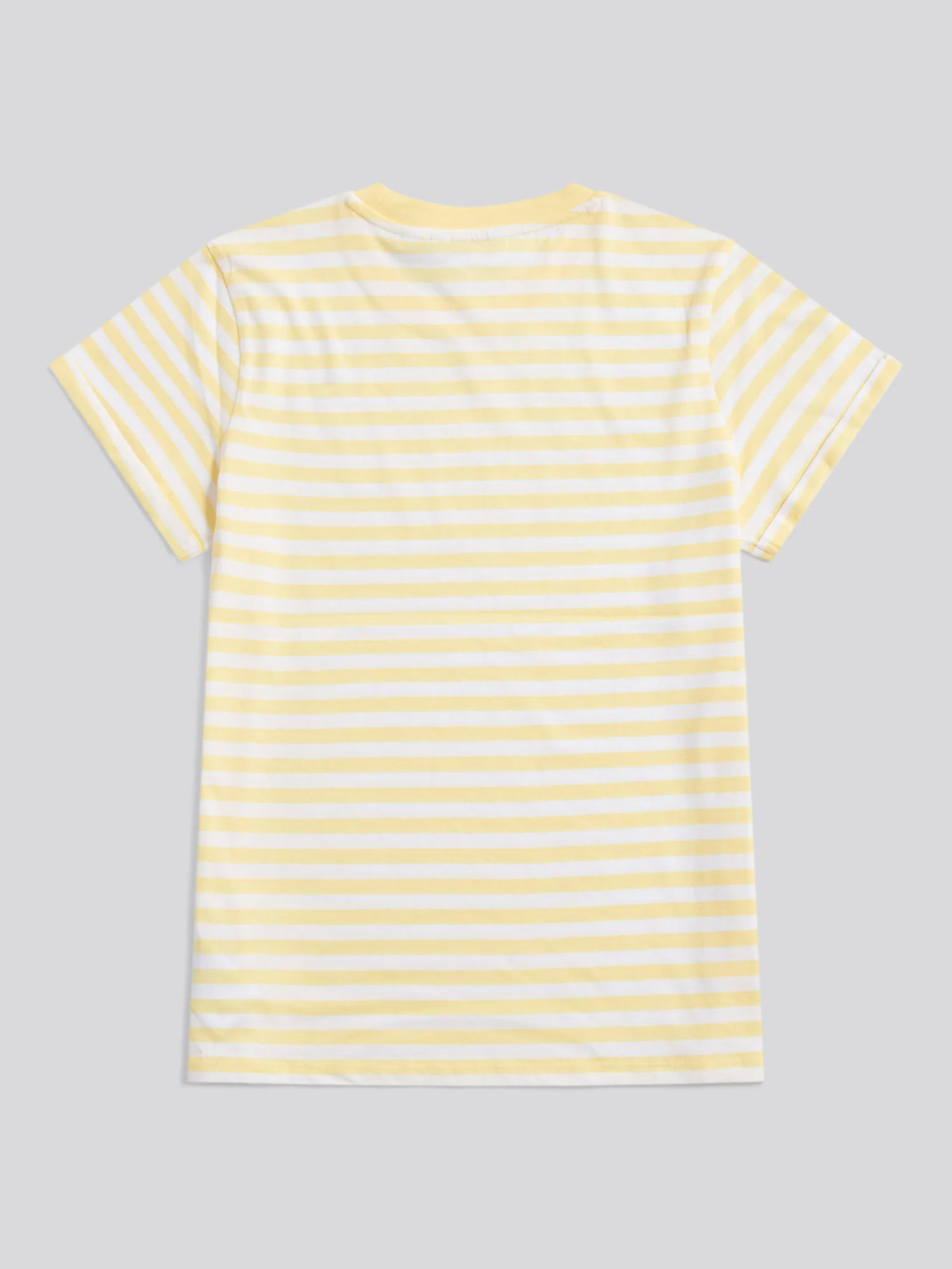 Womens Stripe Crew Neck T-Shirt Lemon Meringue - Image 6