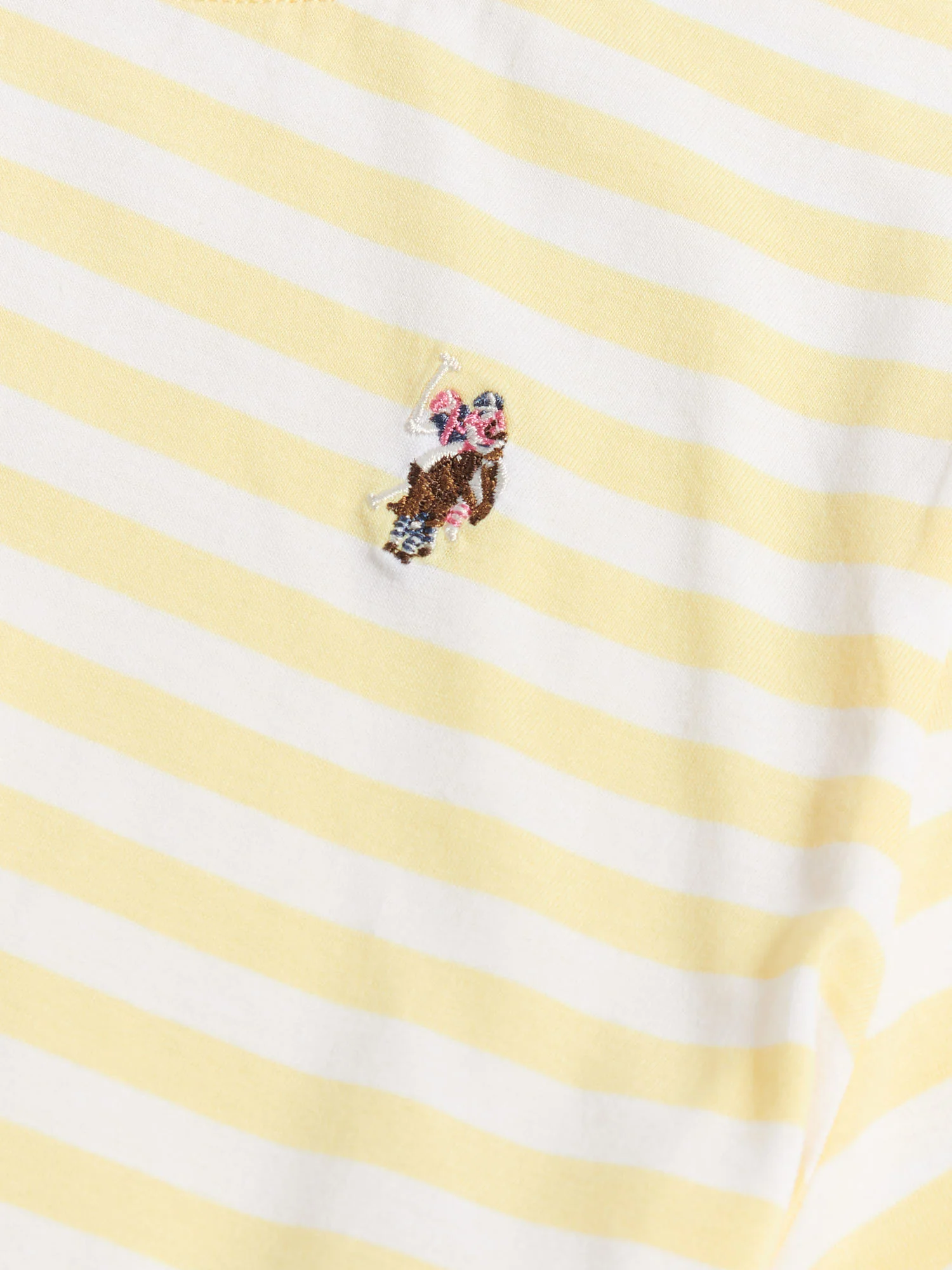 Womens Stripe Crew Neck T-Shirt Lemon Meringue - Image 7