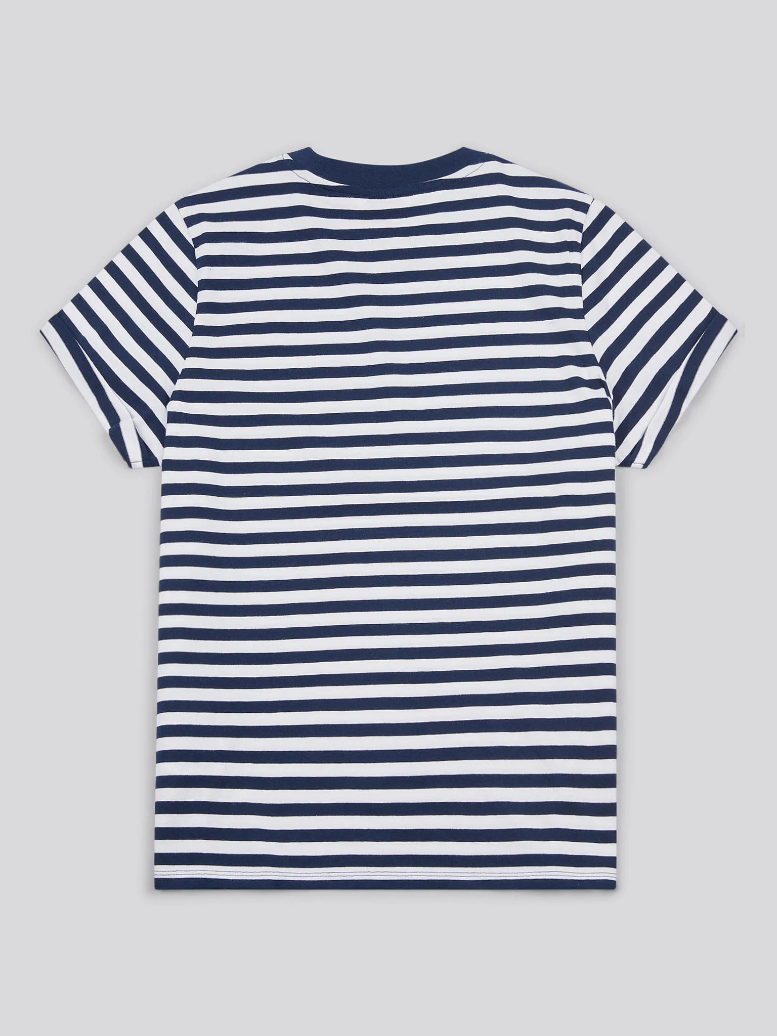 Womens Stripe Crew Neck T-Shirt Navy Iris - Image 6