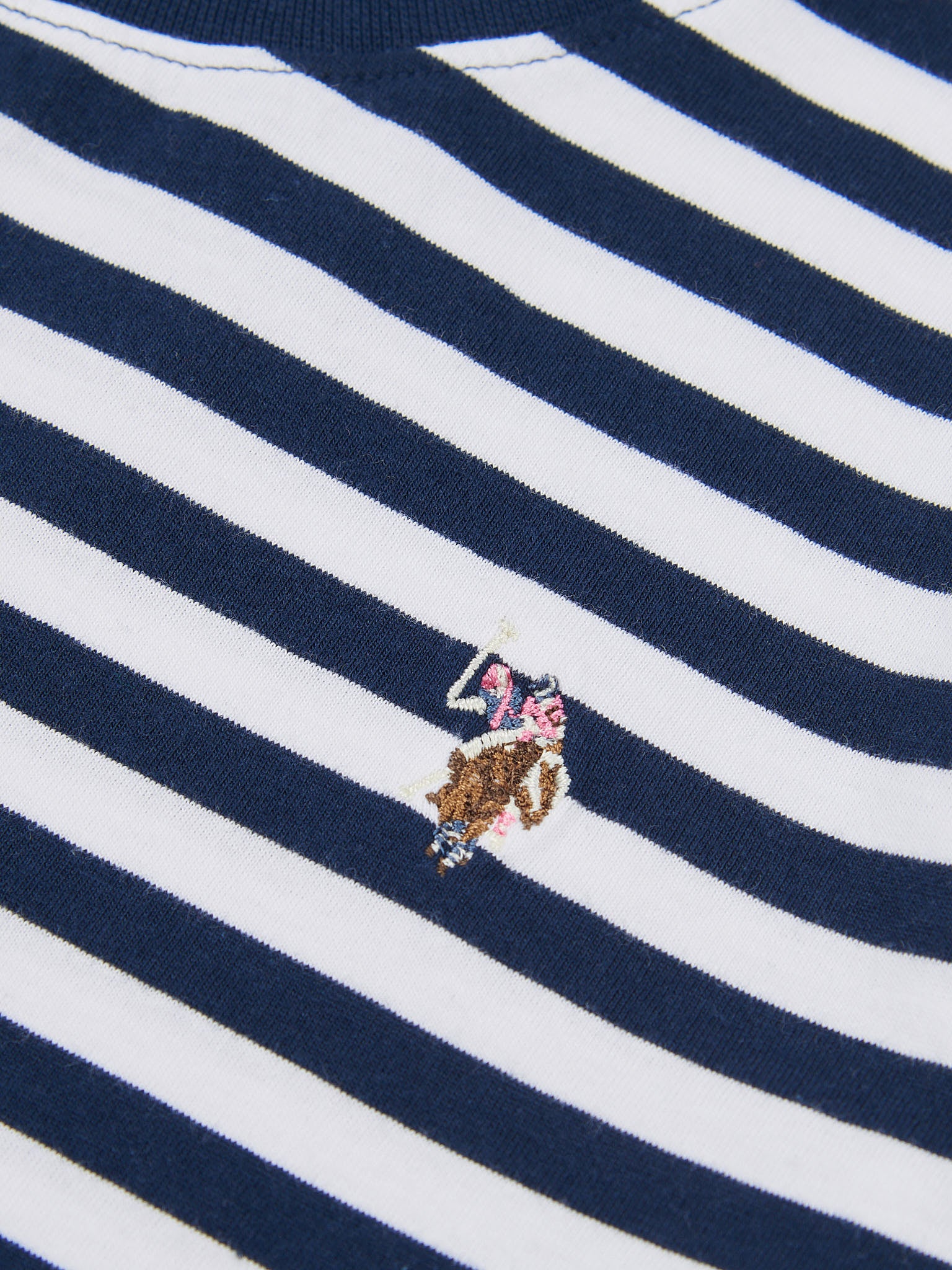 Womens Stripe Crew Neck T-Shirt Navy Iris - Image 7