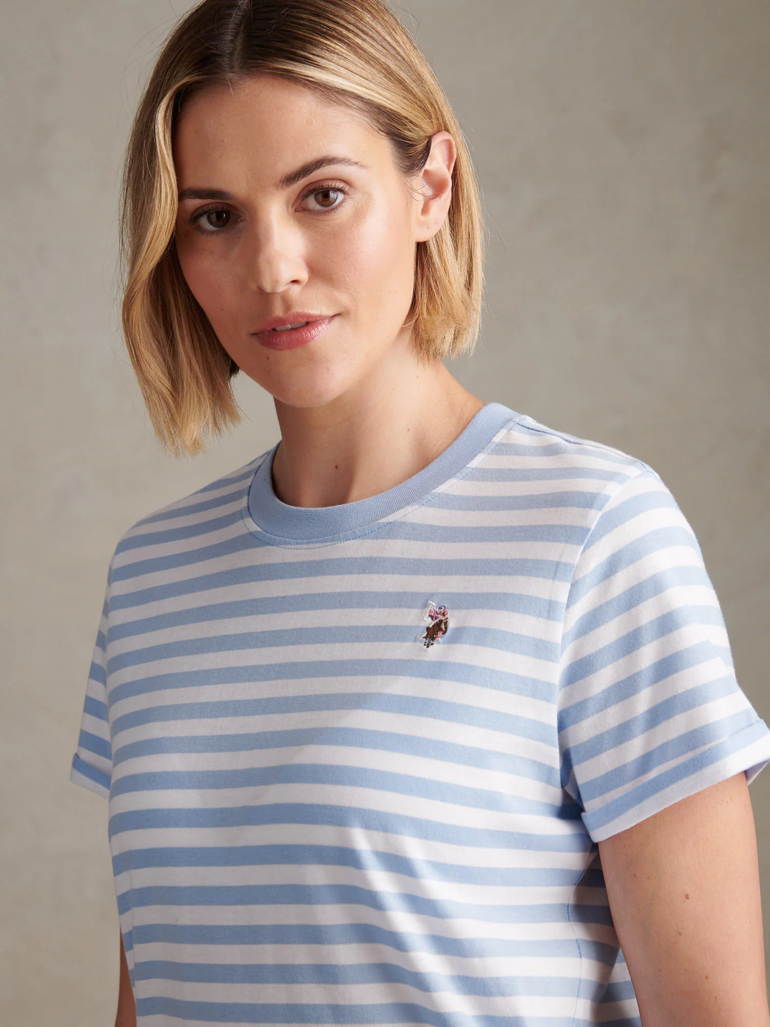 Womens Stripe Crew Neck T-Shirt Open Air - Image 2