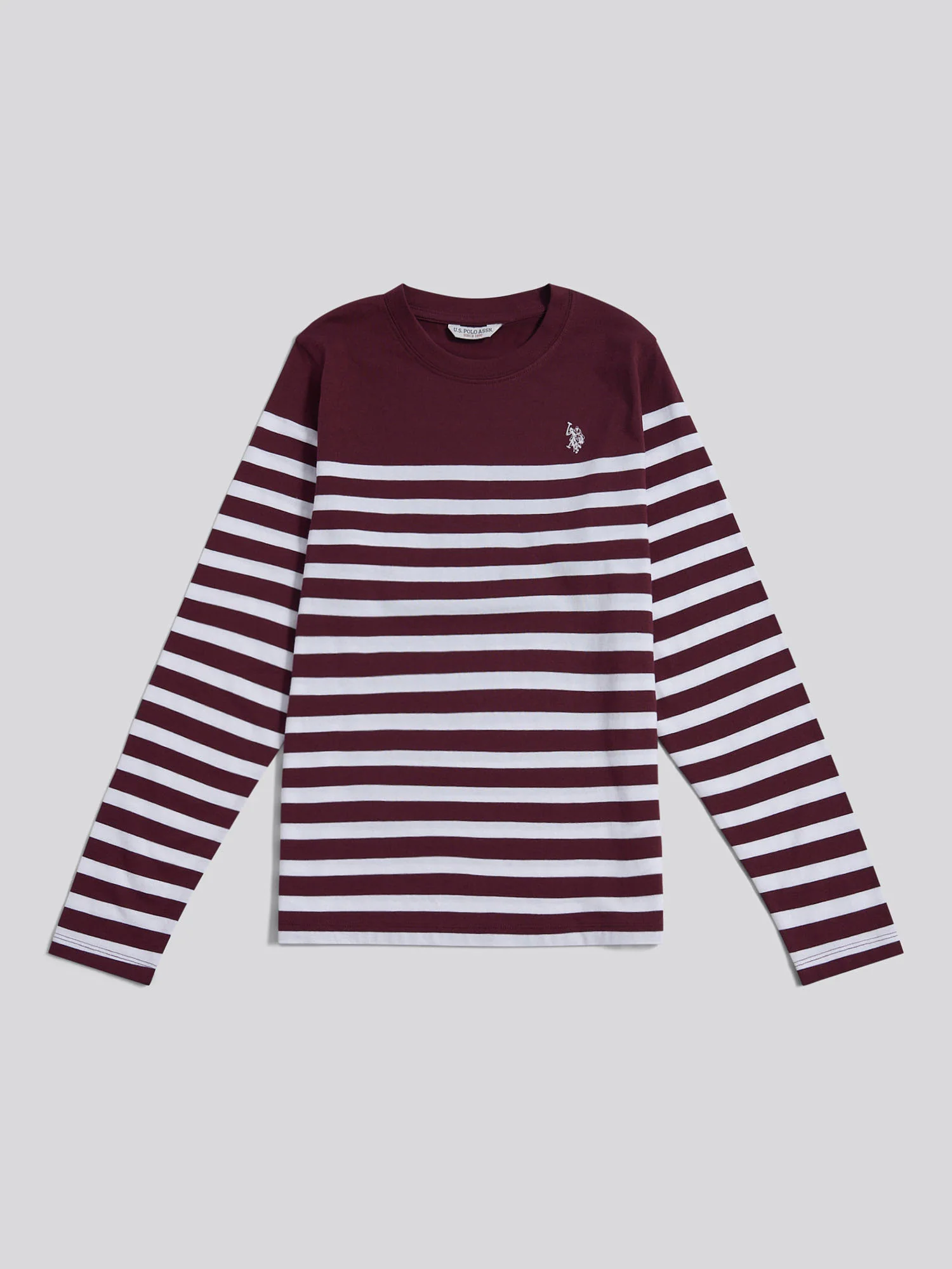 Womens Stripe Long Sleeve T-Shirt in Fig - Image 5