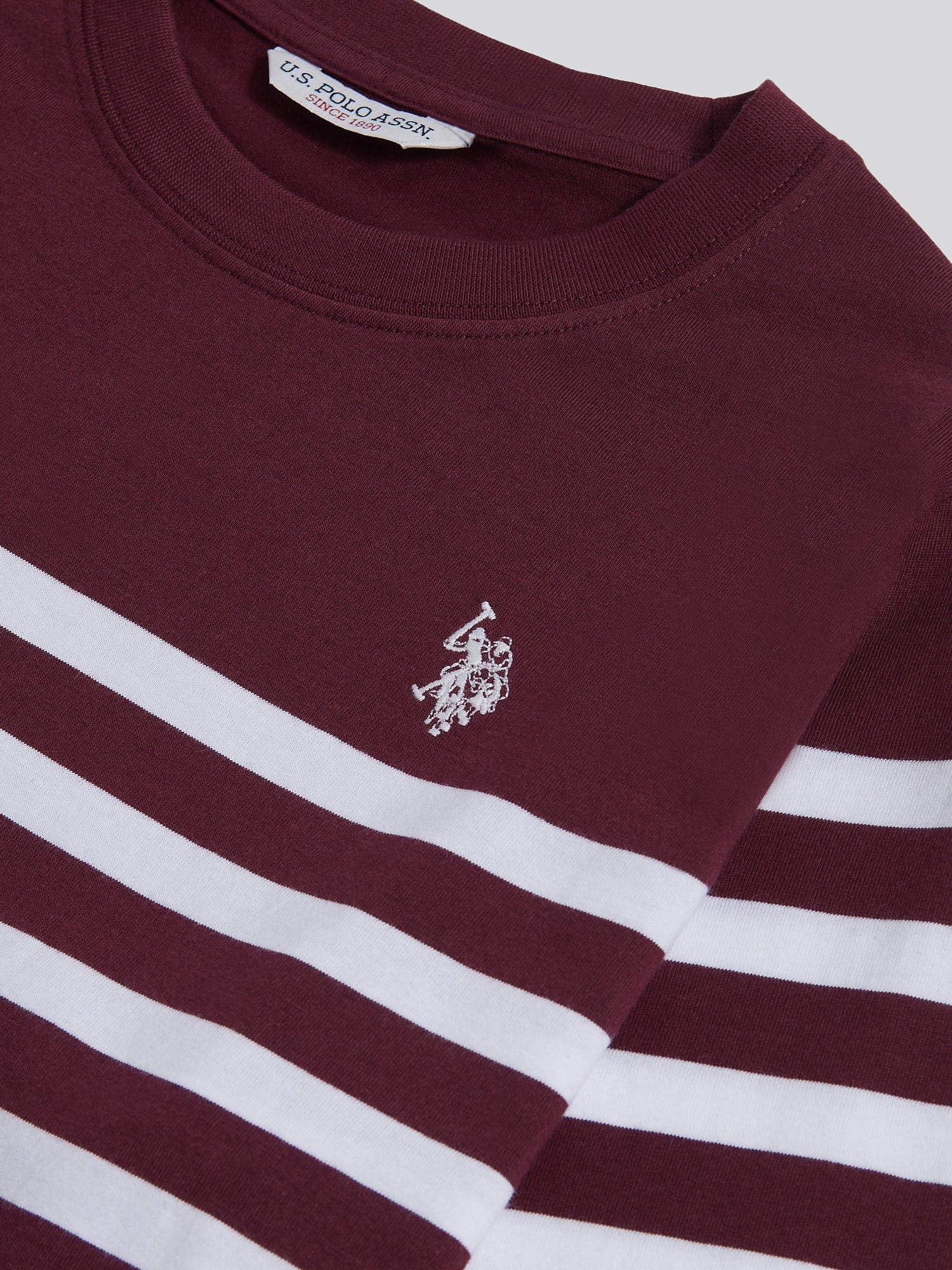 Womens Stripe Long Sleeve T-Shirt in Fig - Image 7